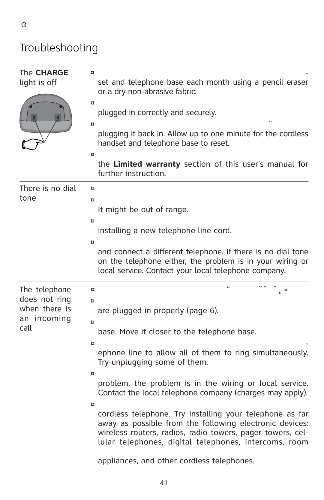 AT&T E5811 user manual Charge 