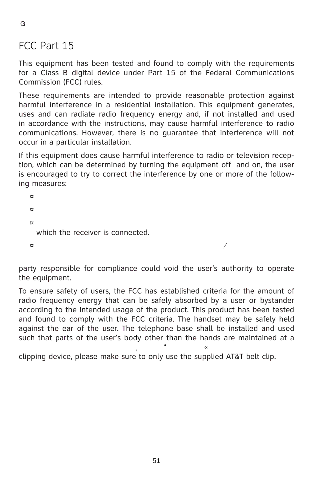 AT&T E5811 user manual FCC Part 