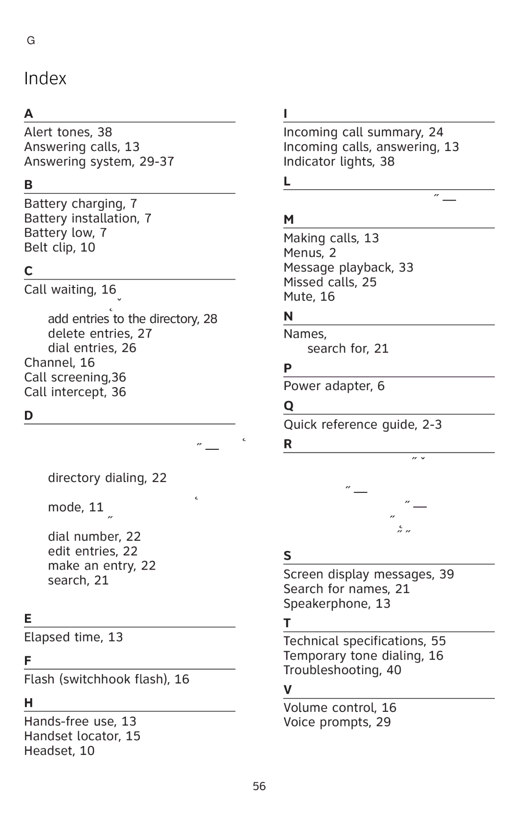 AT&T E5811 user manual Index,  „‹ ƒ‚Ɛǎǒ mode ‡ƒ’—ƐǍǓ, „‡Š’ƒƐǒ, ‘’Œ“‹€ƒƒ‚‡ŠƐǍǐ 