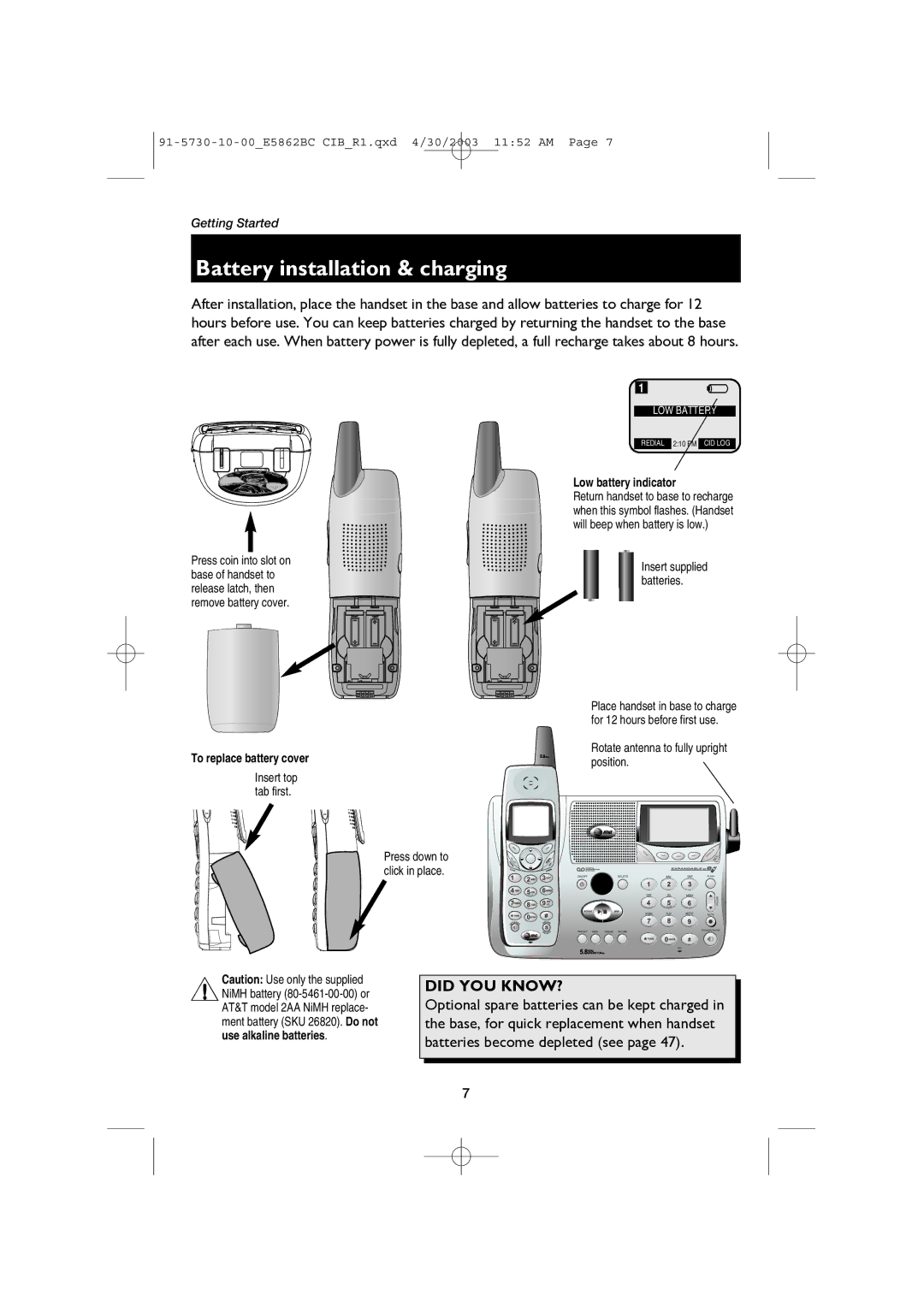 AT&T E5862BC user manual Battery installation & charging, Rotate antenna to fully upright position 