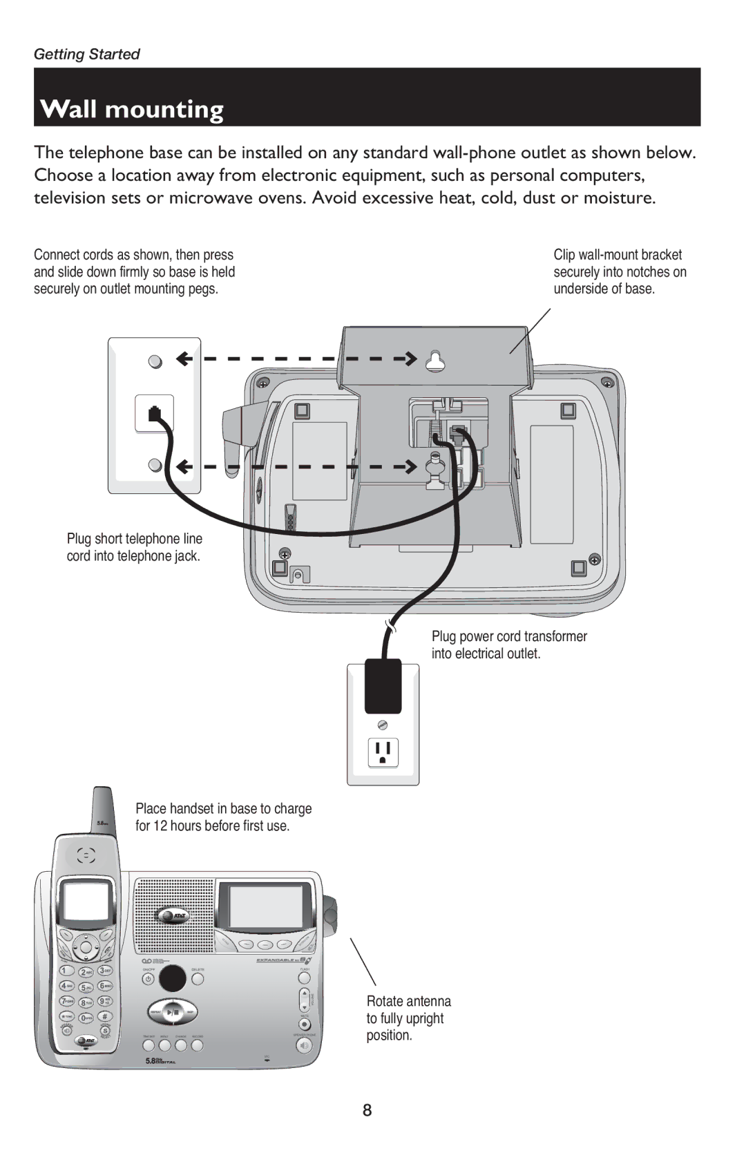 AT&T E5900B user manual Wall mounting 