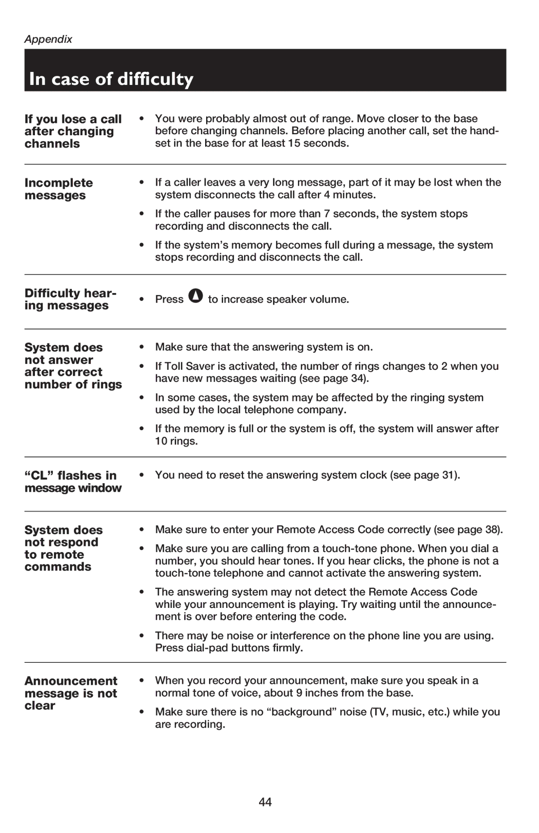 AT&T E5900B user manual If you lose a call 