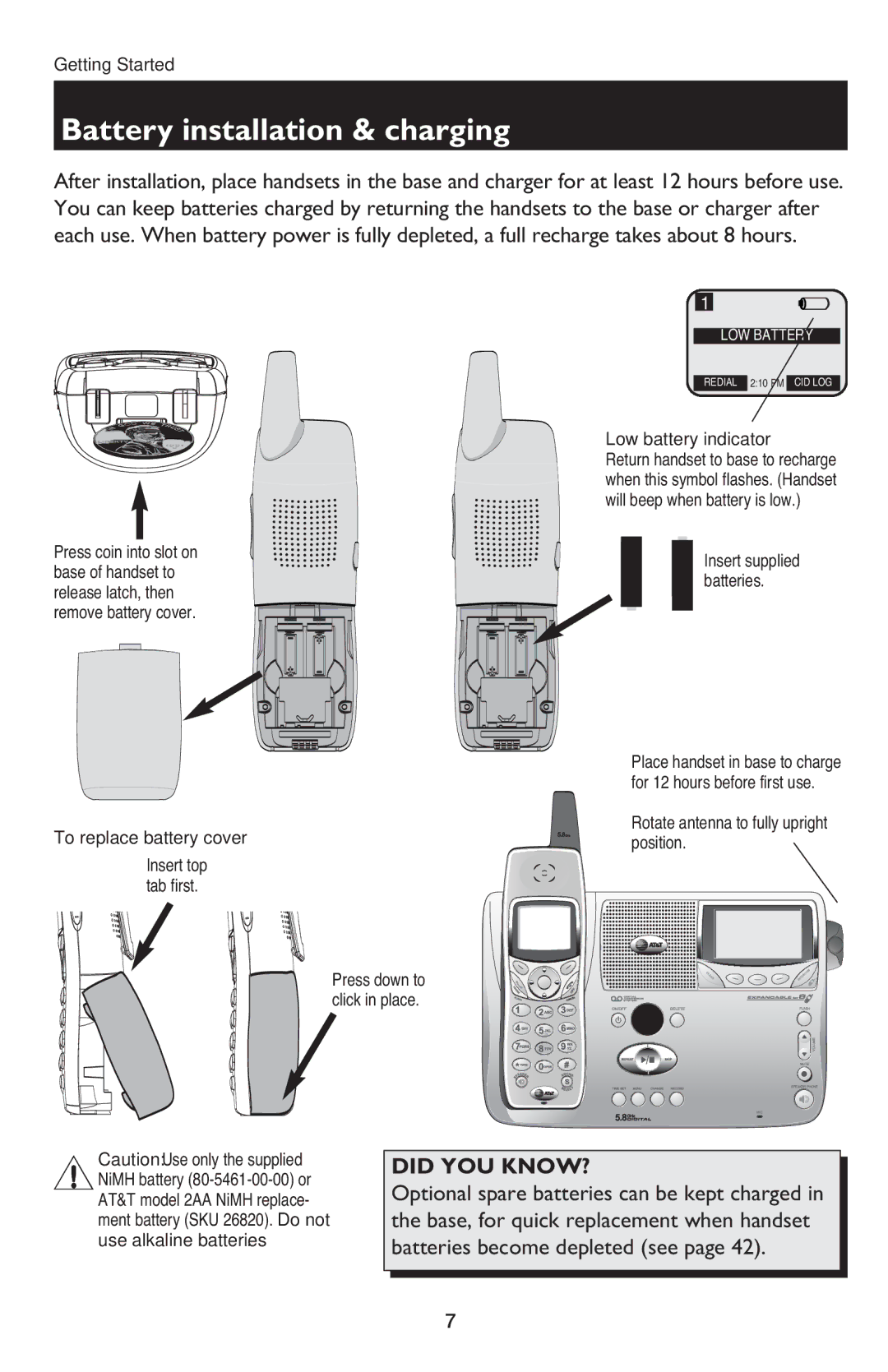 AT&T E5900B user manual Battery installation & charging, Rotate antenna to fully upright position 