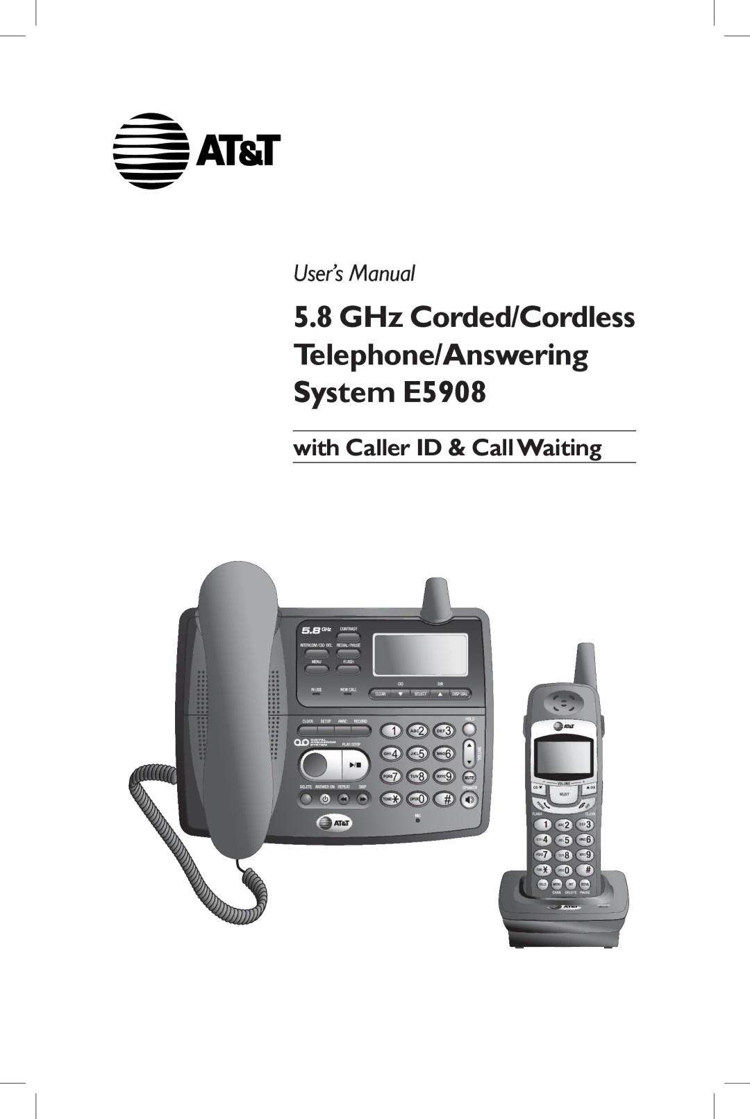 AT&T user manual GHz Corded/Cordless Telephone/Answering System E5908 