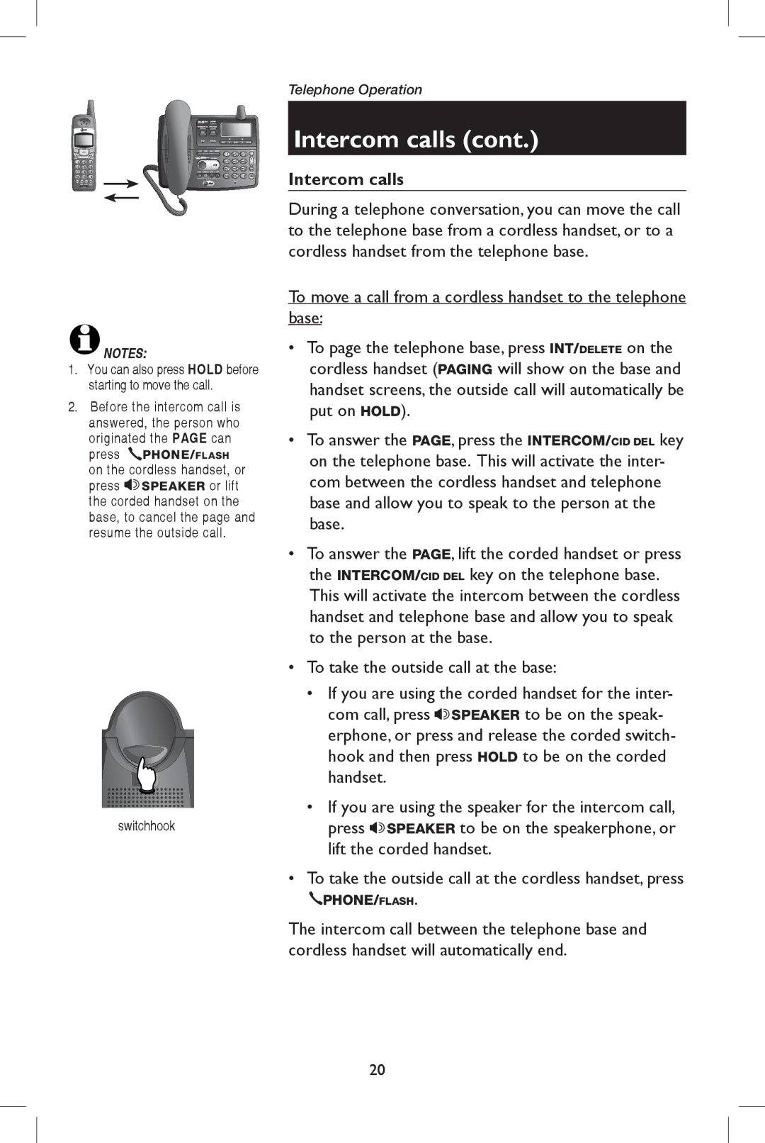 AT&T E5908 user manual Switchhook 