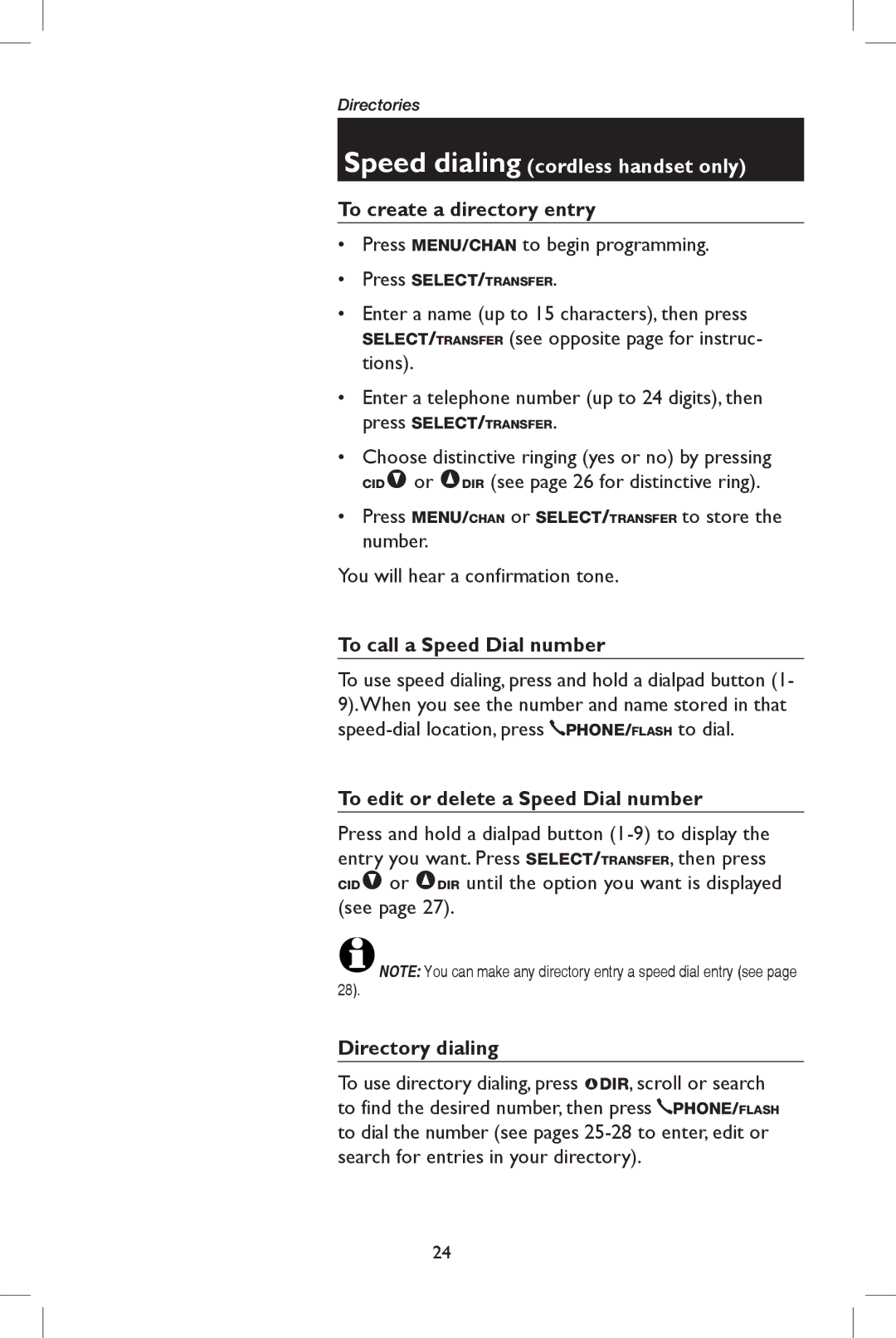 AT&T E5909B user manual To create a directory entry, To call a Speed Dial number, To edit or delete a Speed Dial number 