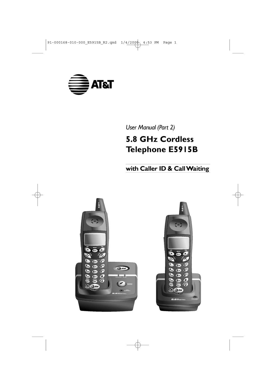 AT&T user manual GHz Cordless Telephone E5915B 