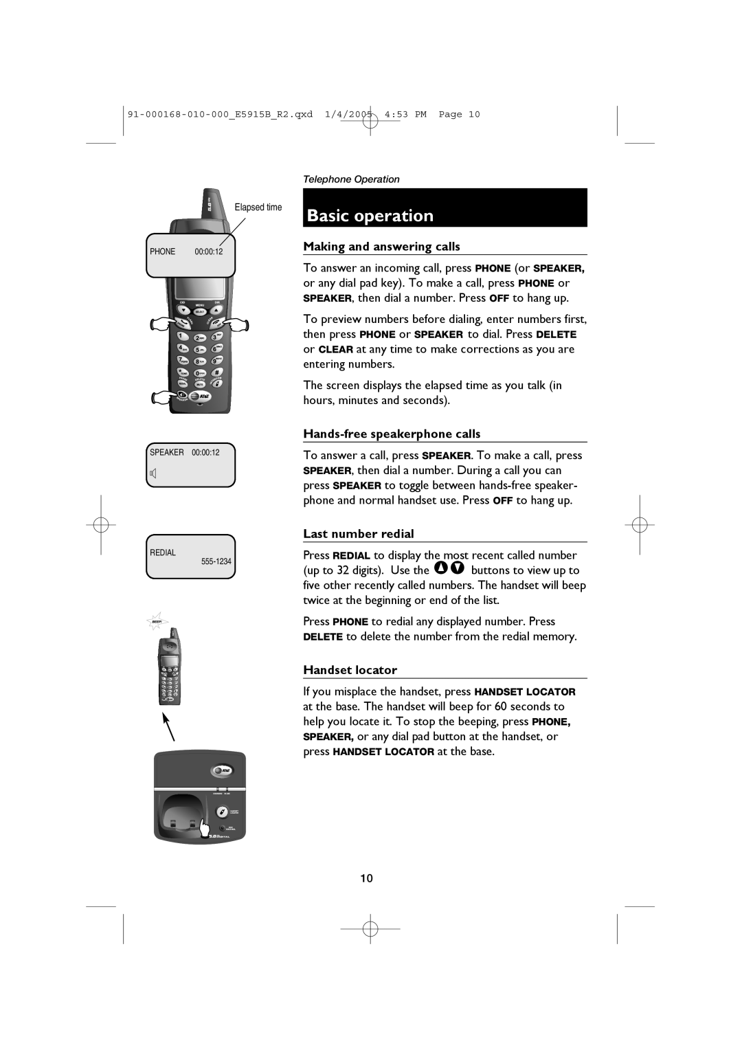 AT&T E5915B user manual Elapsed time 