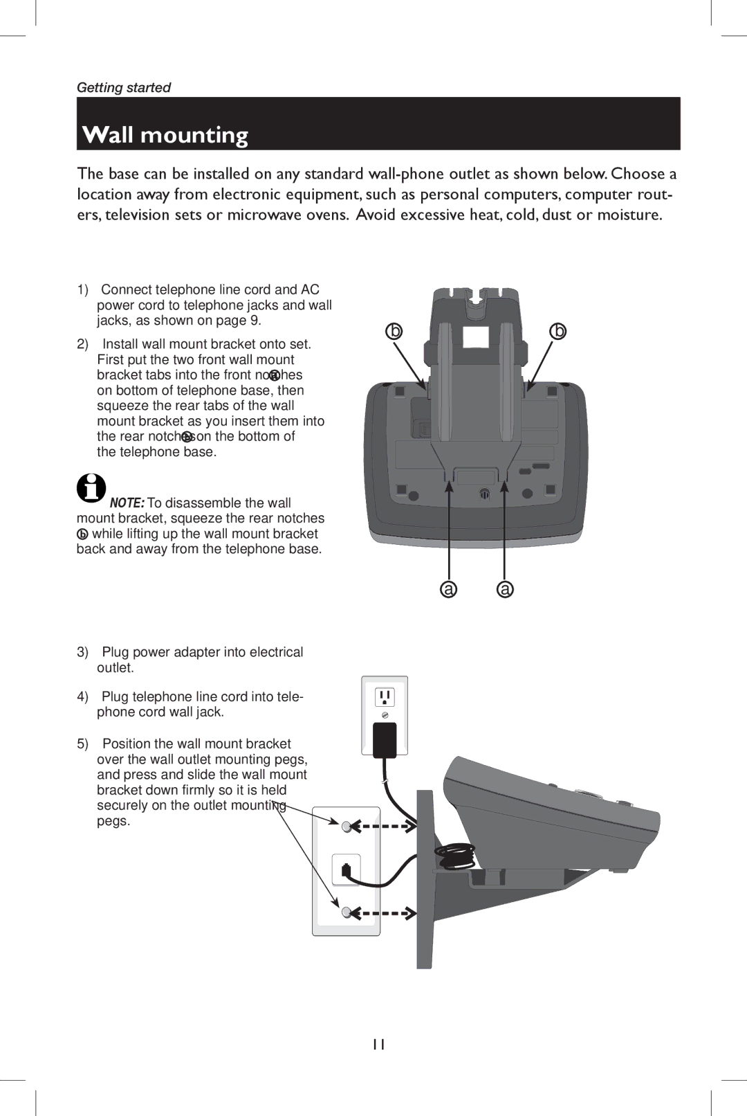 AT&T E5937 user manual Wall mounting 