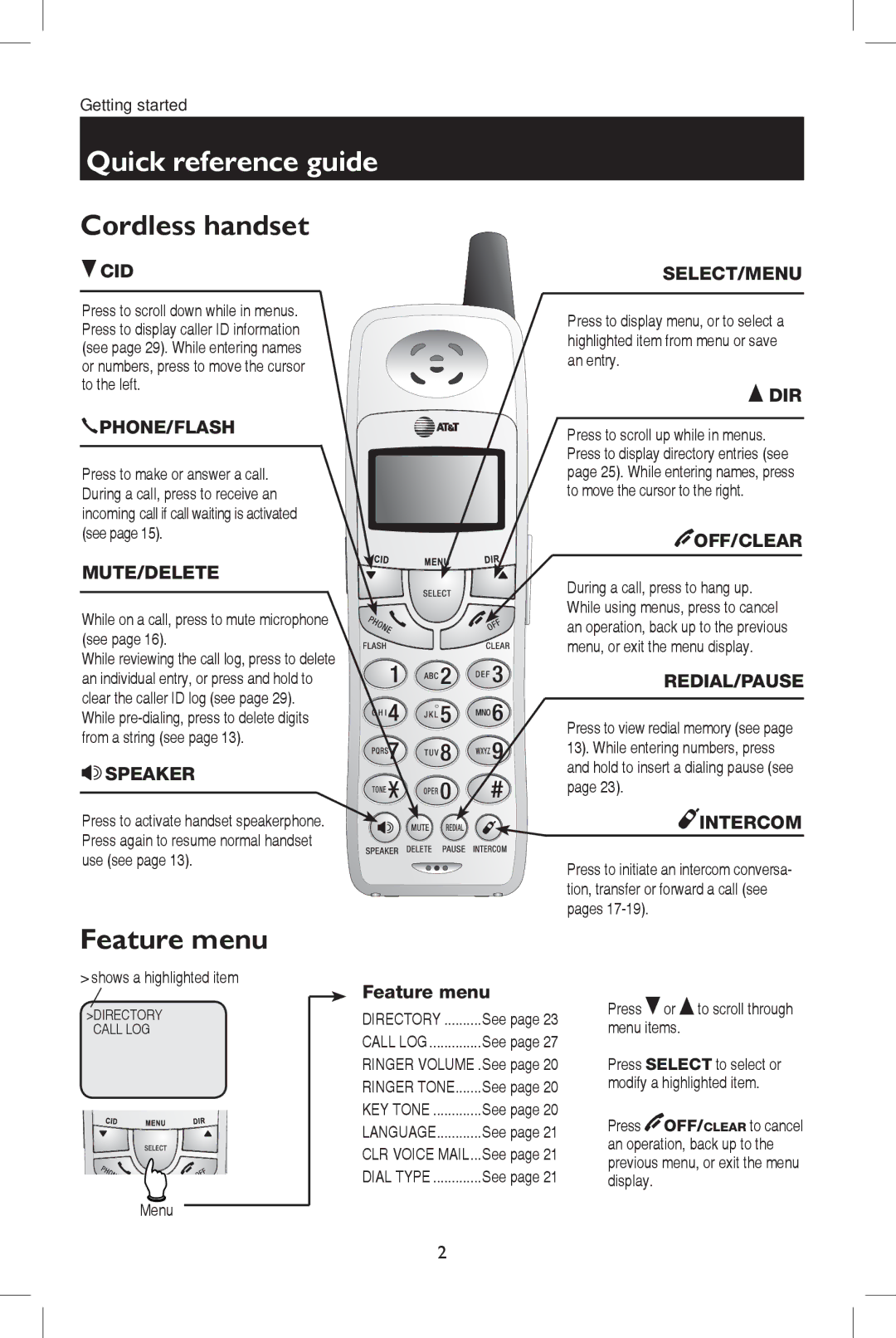 AT&T E5937 user manual Quick reference guide 