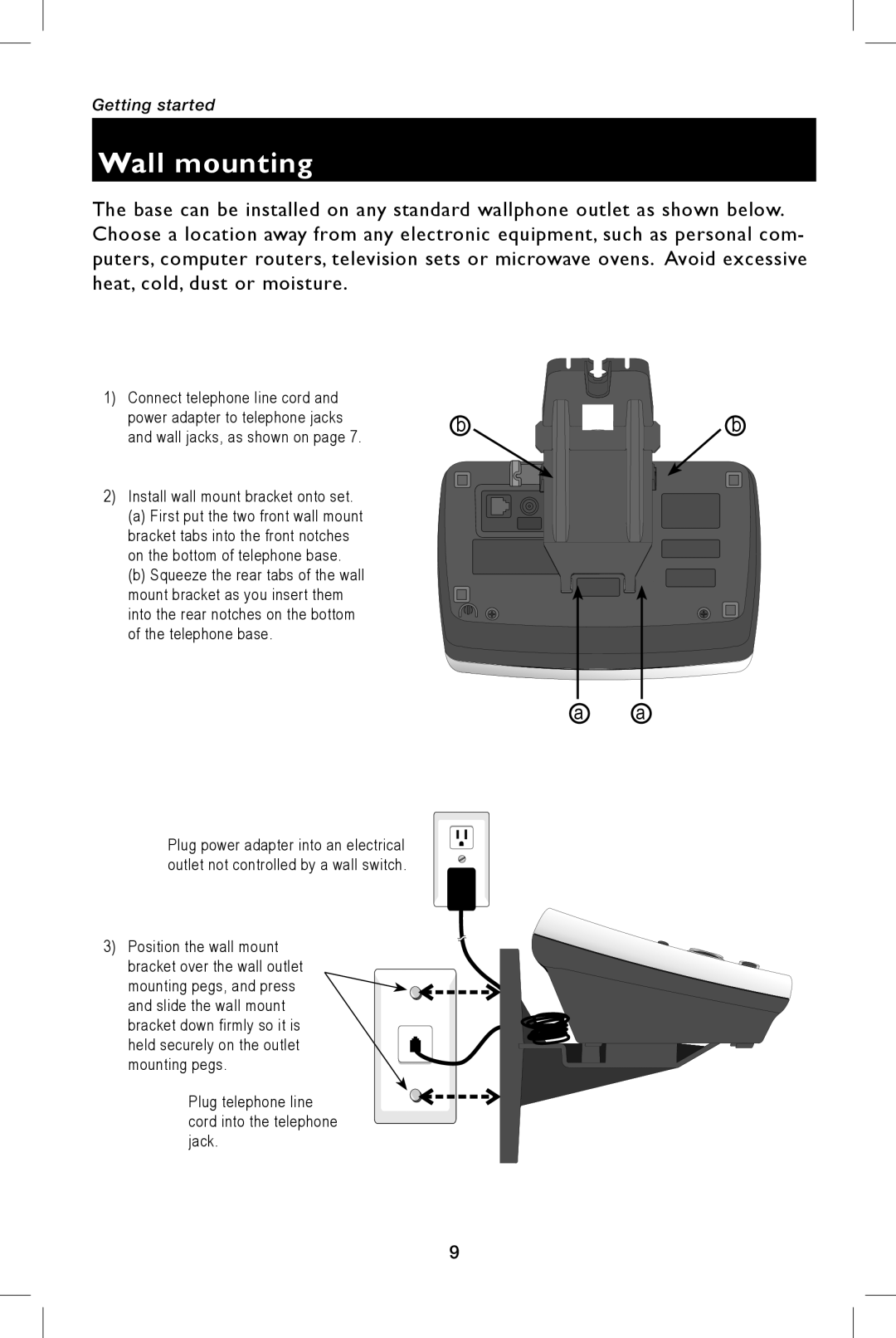 AT&T E5944B, E5943B user manual Wall mounting 