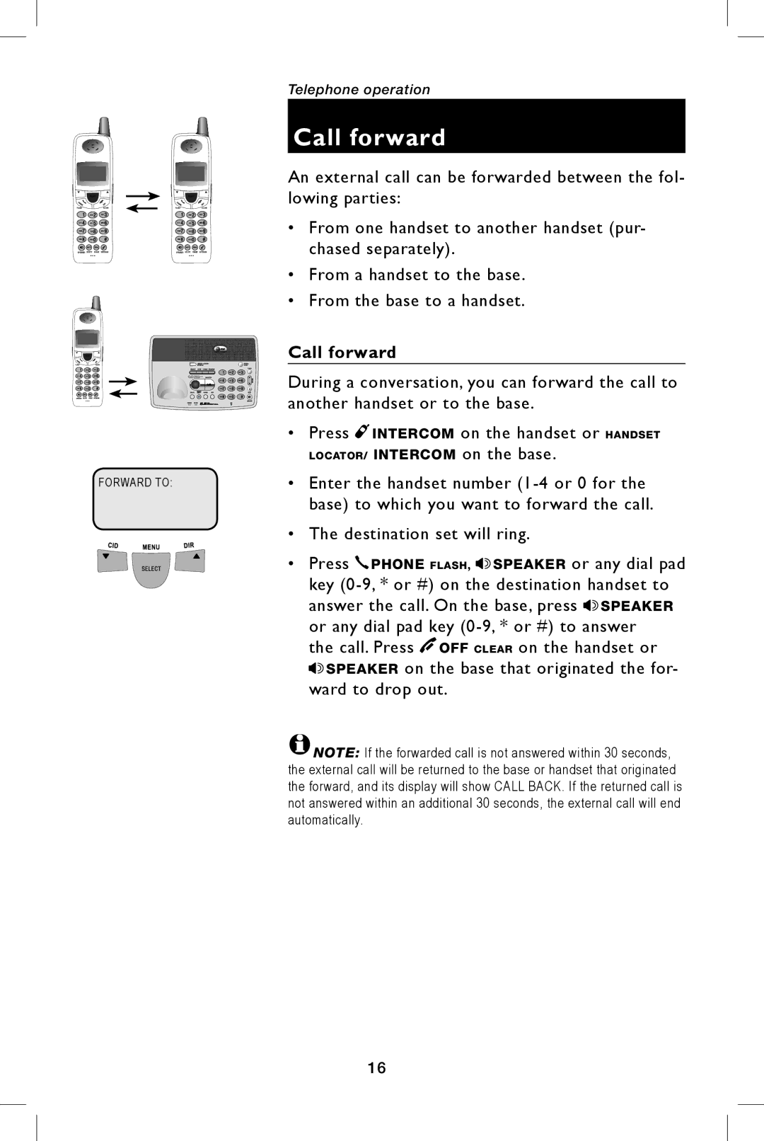 AT&T E5943B, E5944B user manual Call forward 