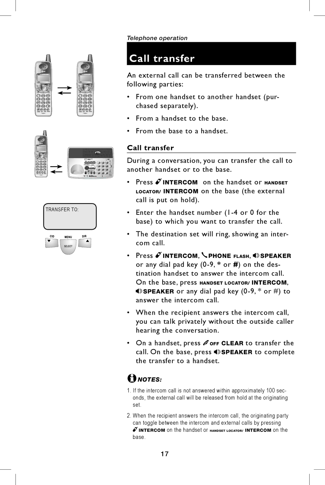 AT&T E5944B, E5943B user manual Call transfer 