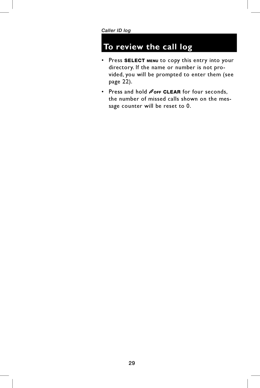 AT&T E5944B, E5943B user manual To review the call log 