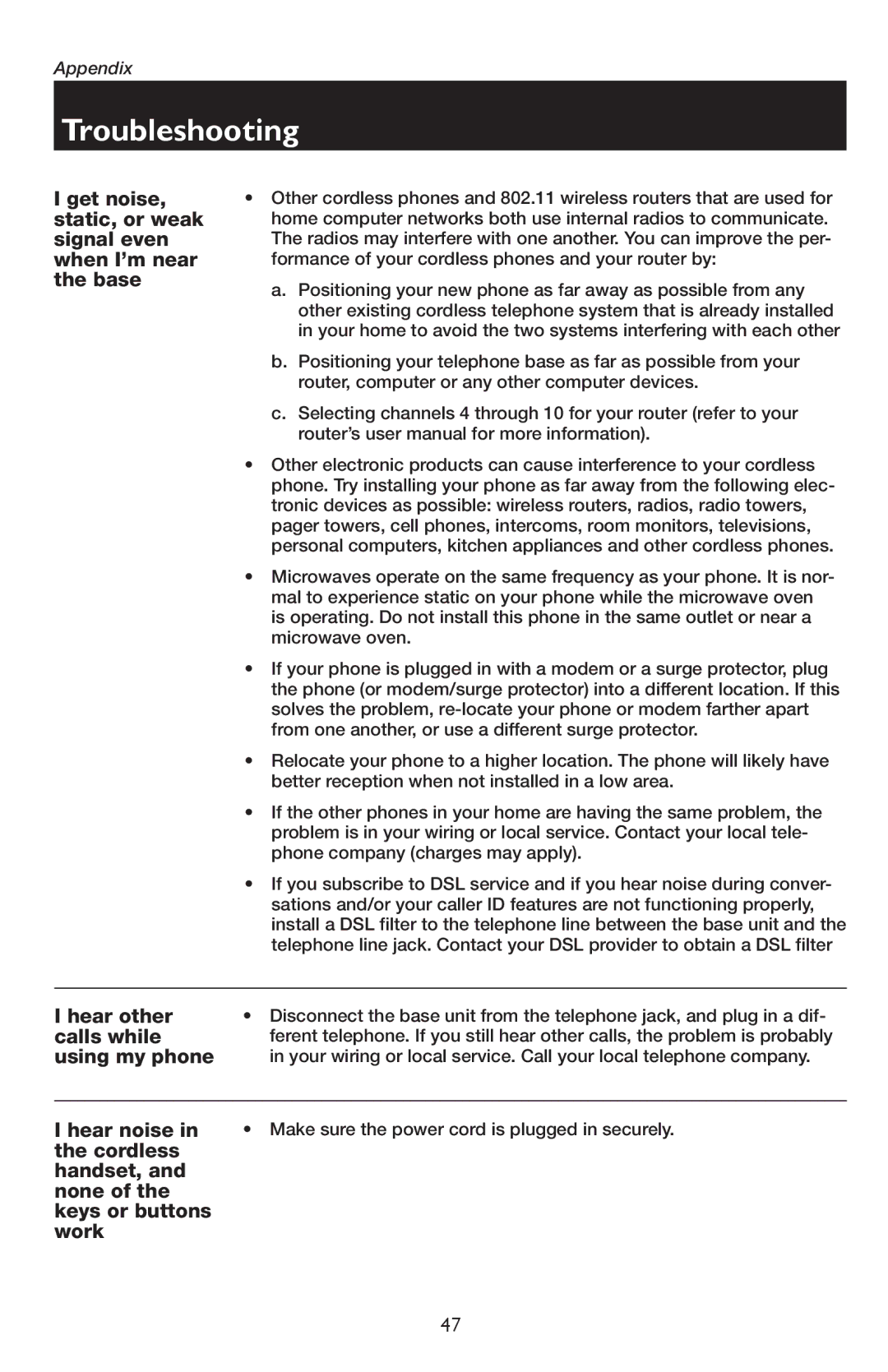 AT&T E5937B, E5947B, E5927B, E5926, E1937B user manual Hear other 