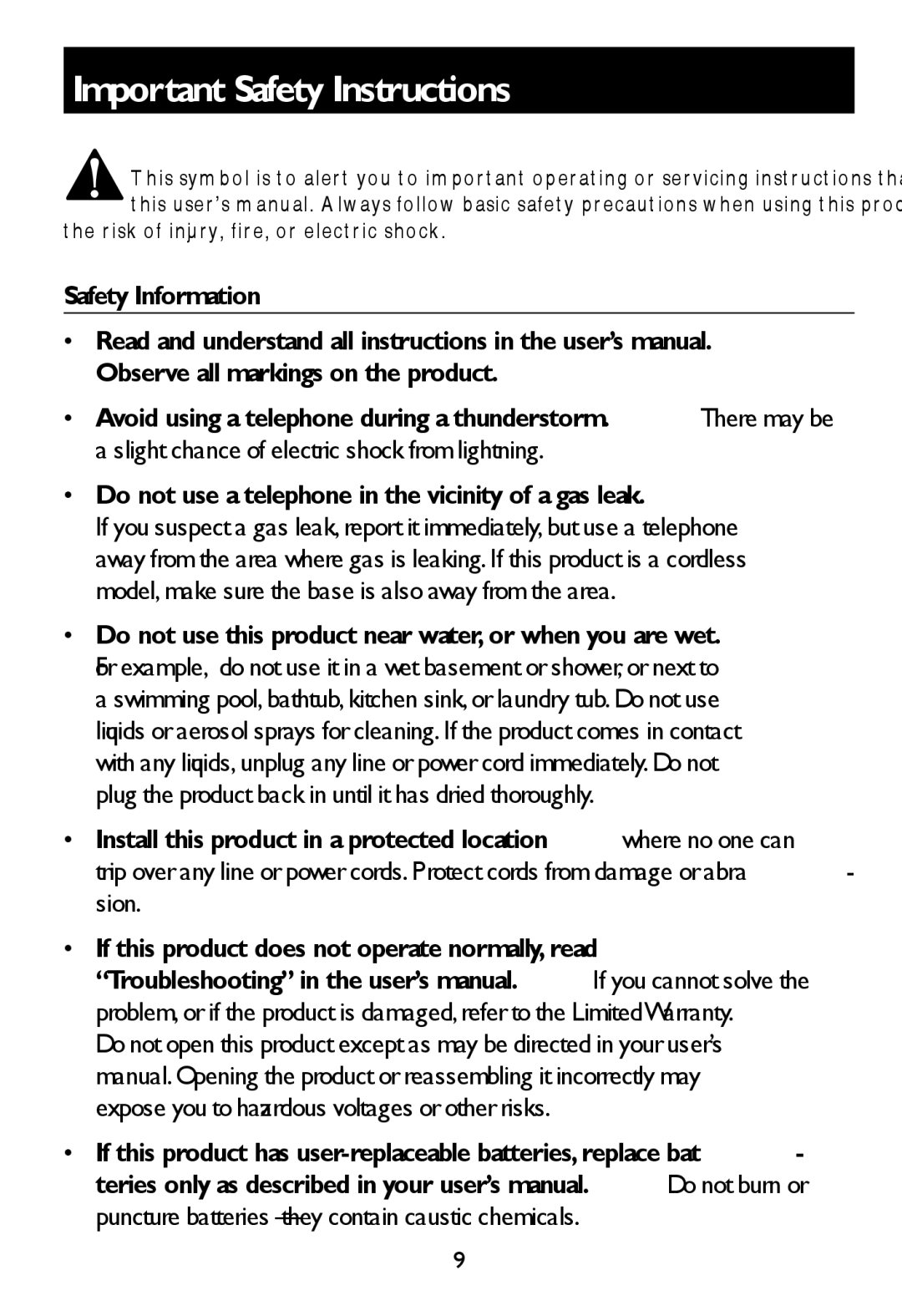 AT&T E597-1 user manual Important Safety Instructions 