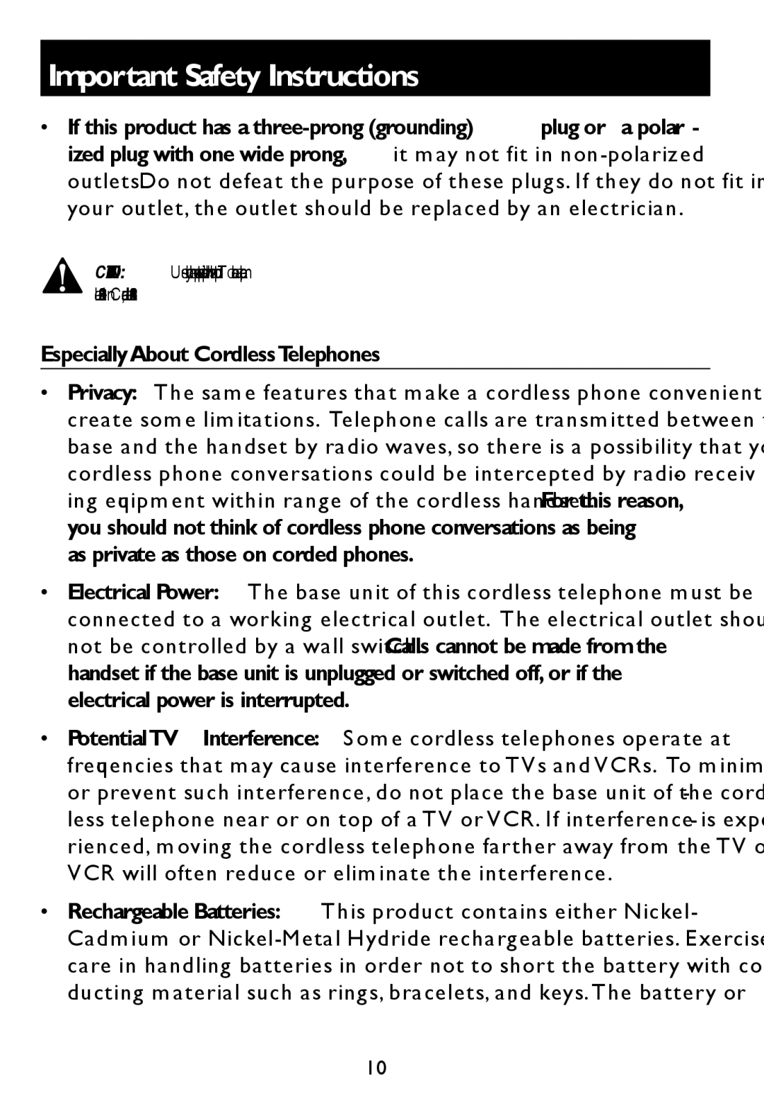 AT&T E597-1 user manual Especially About Cordless Telephones 