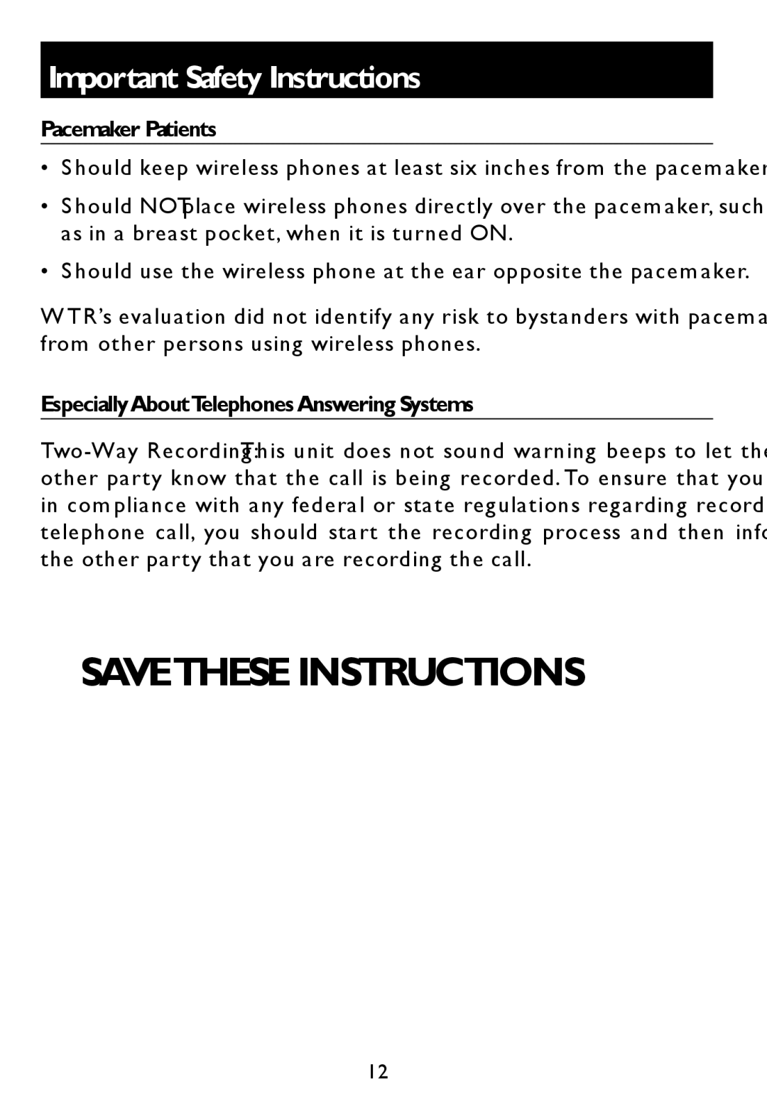 AT&T E597-1 user manual Pacemaker Patients 