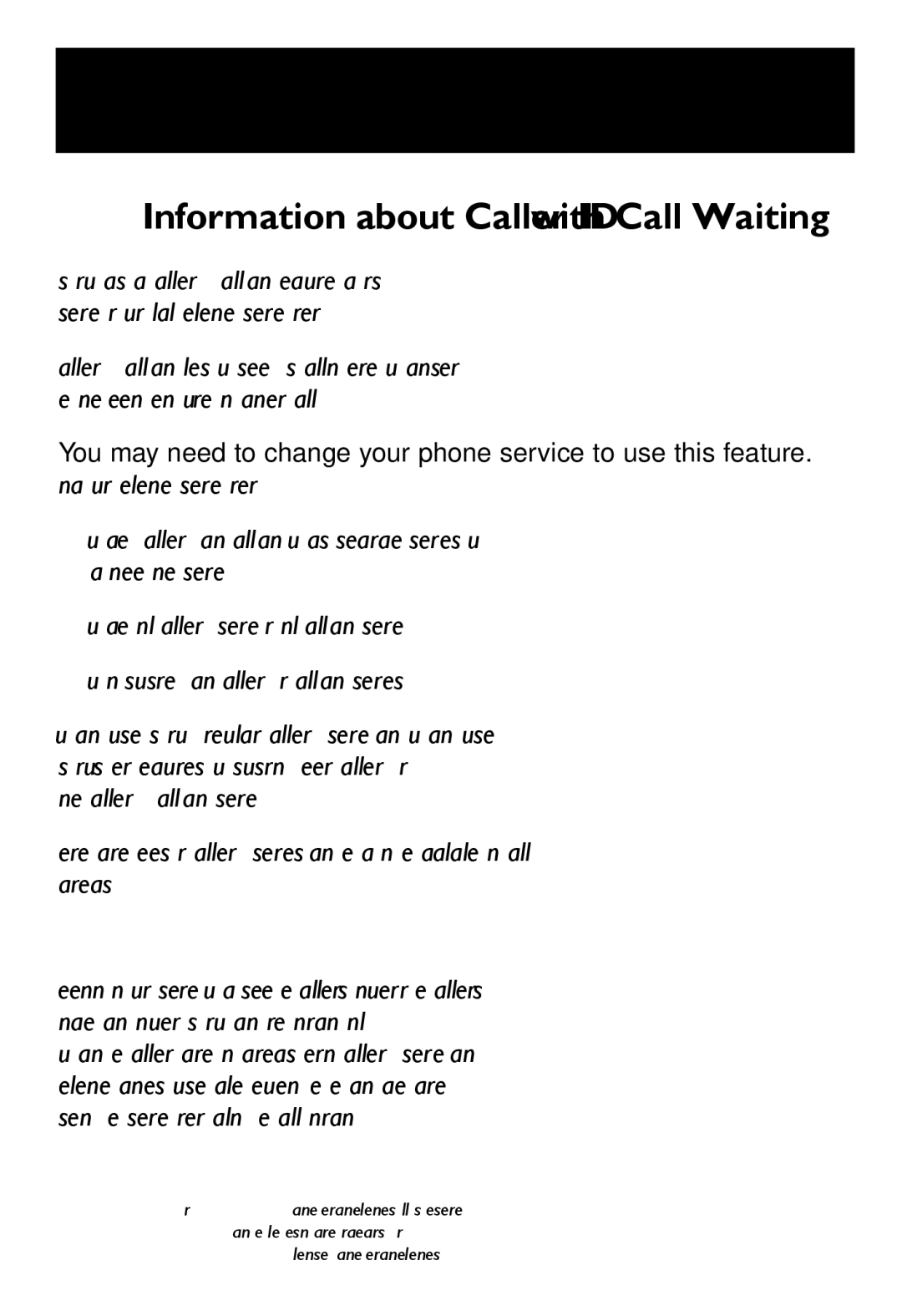 AT&T E597-1 user manual Information about Caller ID with Call Waiting 