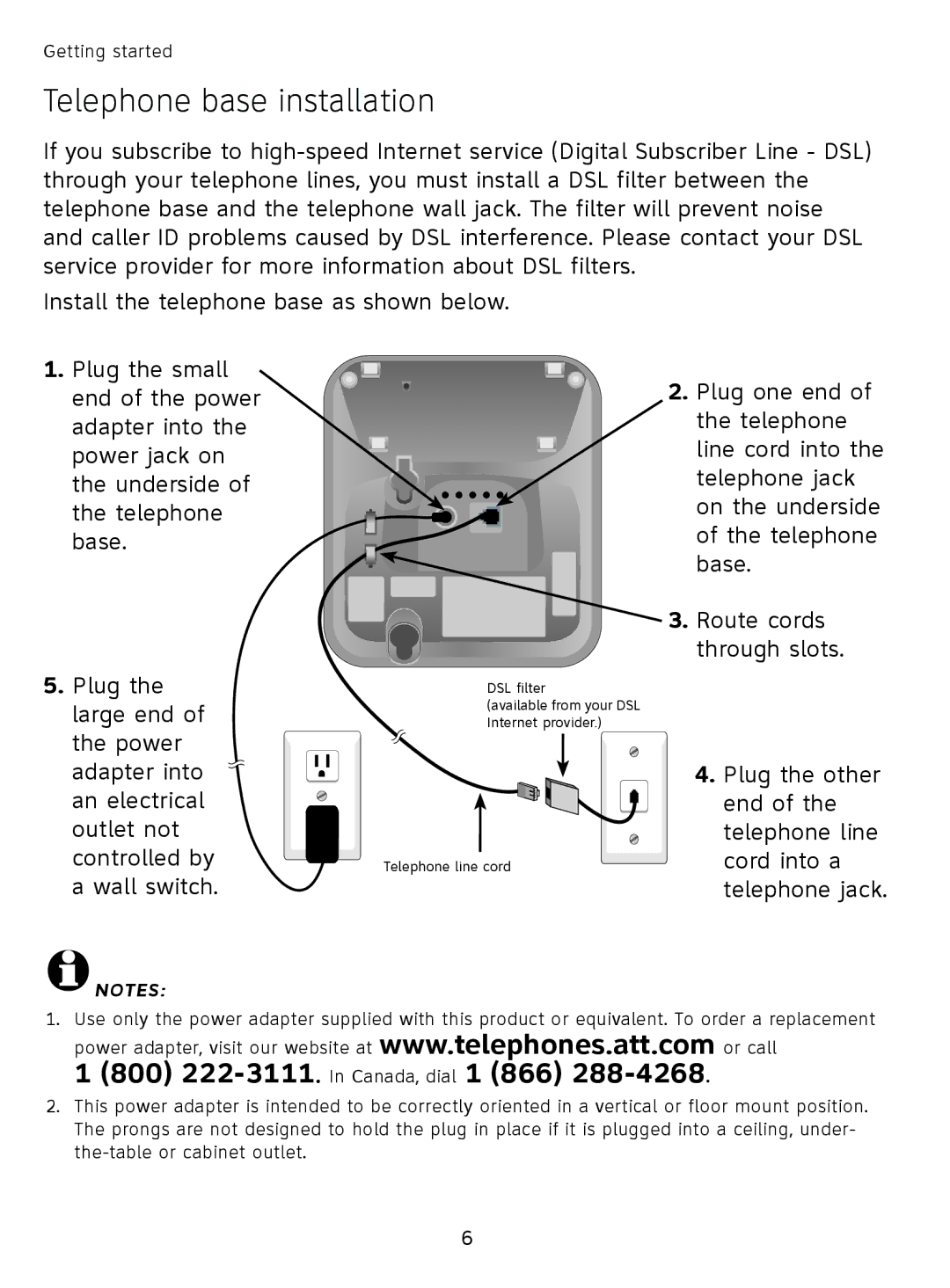 AT&T EL41108 user manual 800 222-3111.In Canada, dial 1 866 