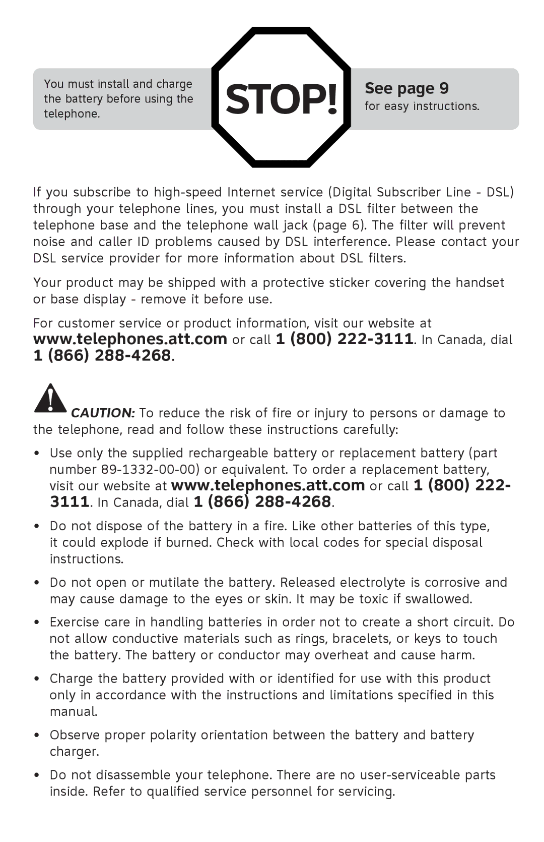 AT&T EL42208, EL42308, EL42258 user manual Stop 