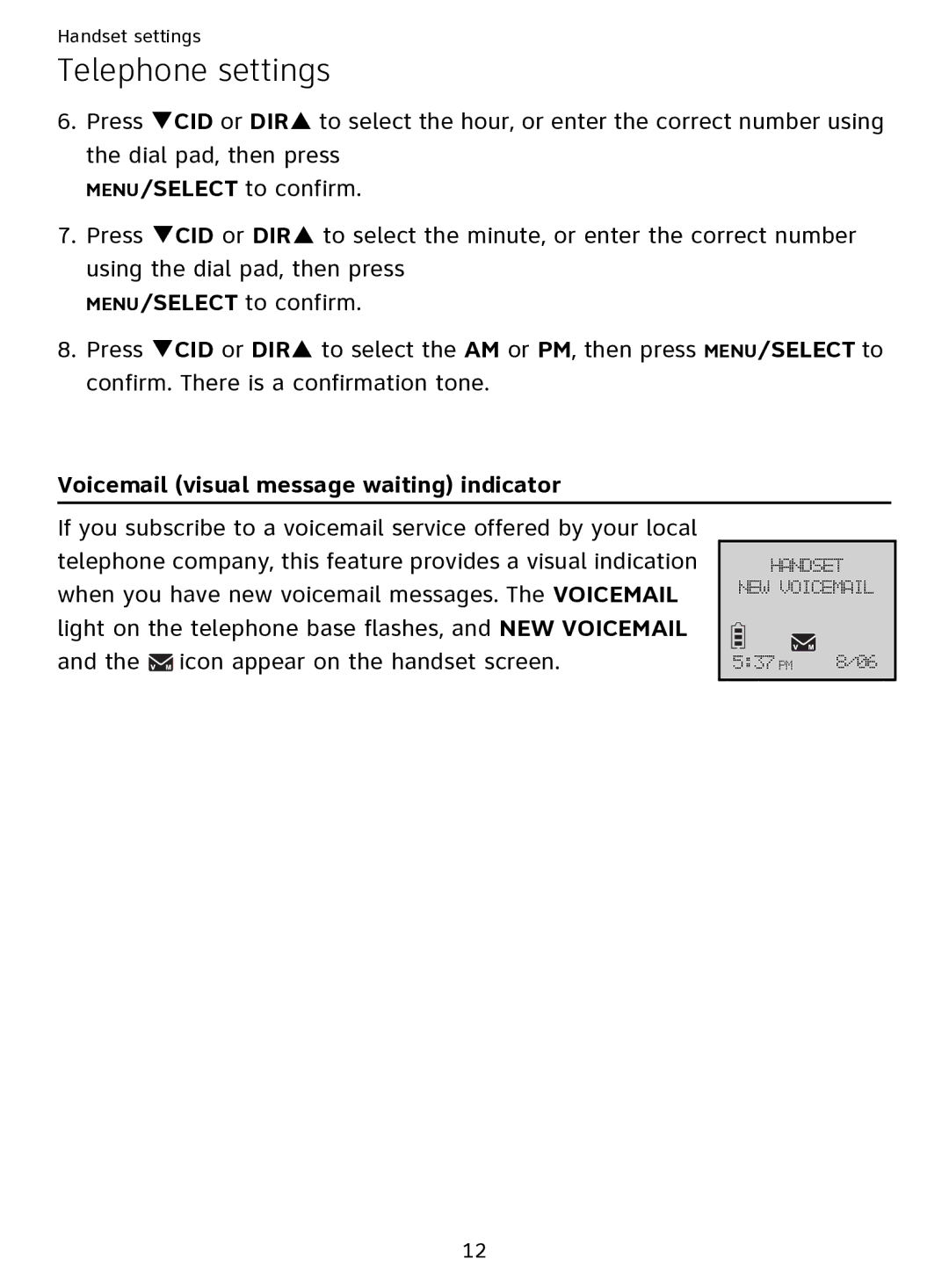 AT&T EL51109 user manual Voicemail visual message waiting indicator 