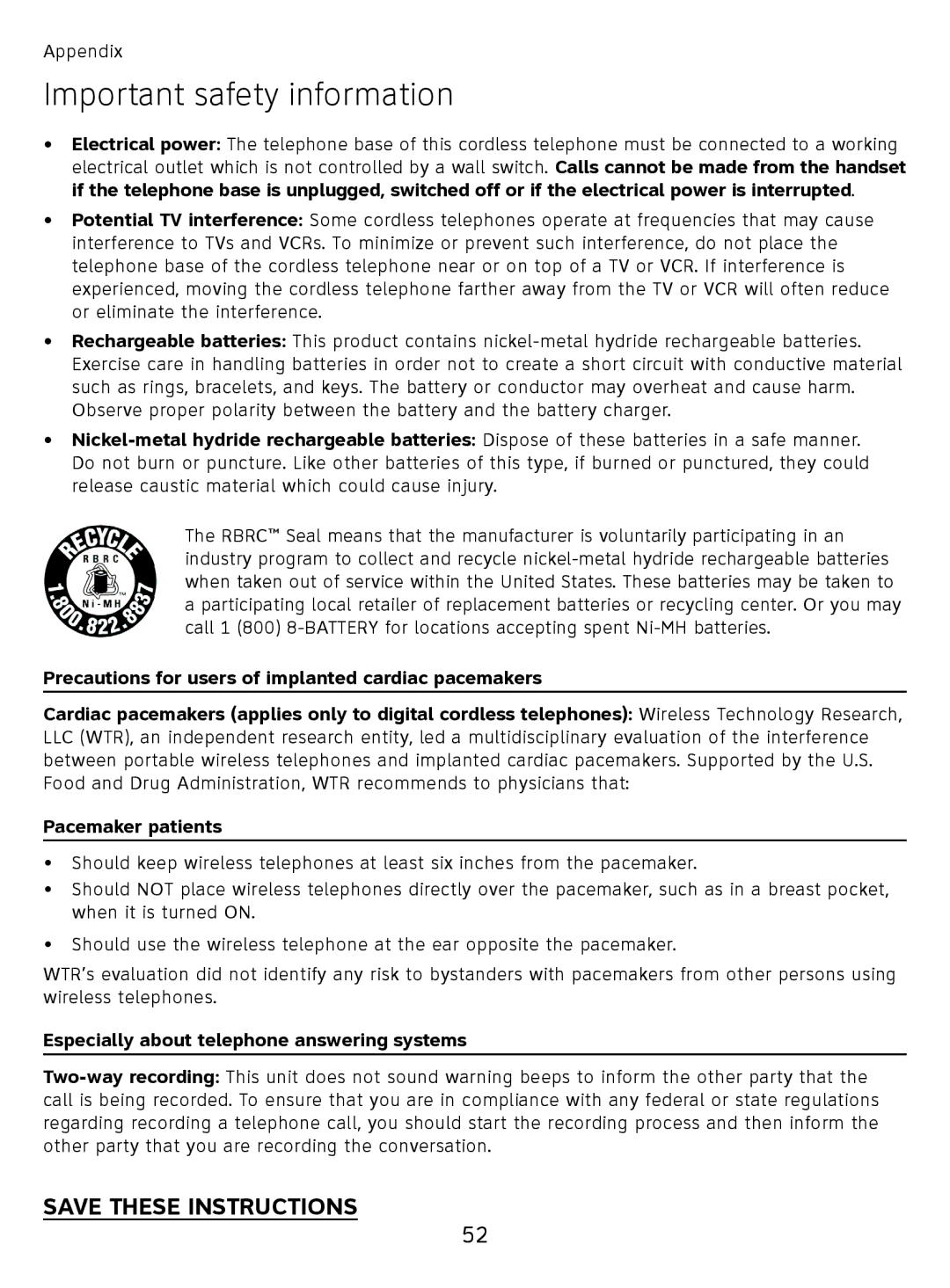 AT&T EL51110 user manual Especially about telephone answering systems 