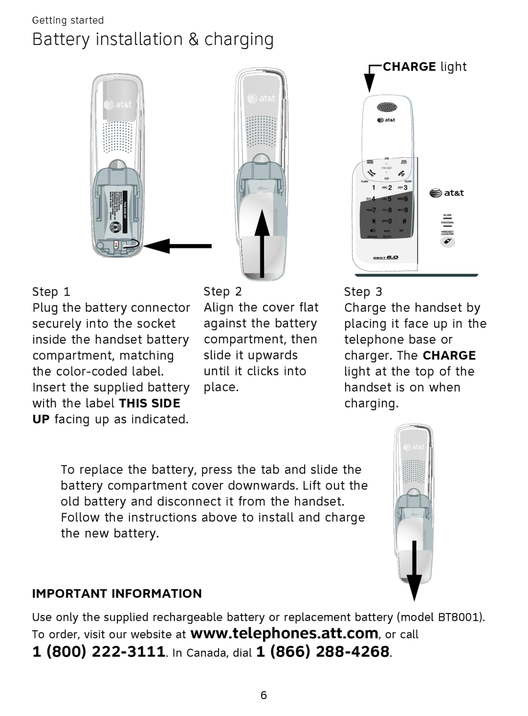 AT&T EL51209, EL51359 user manual Charge light 