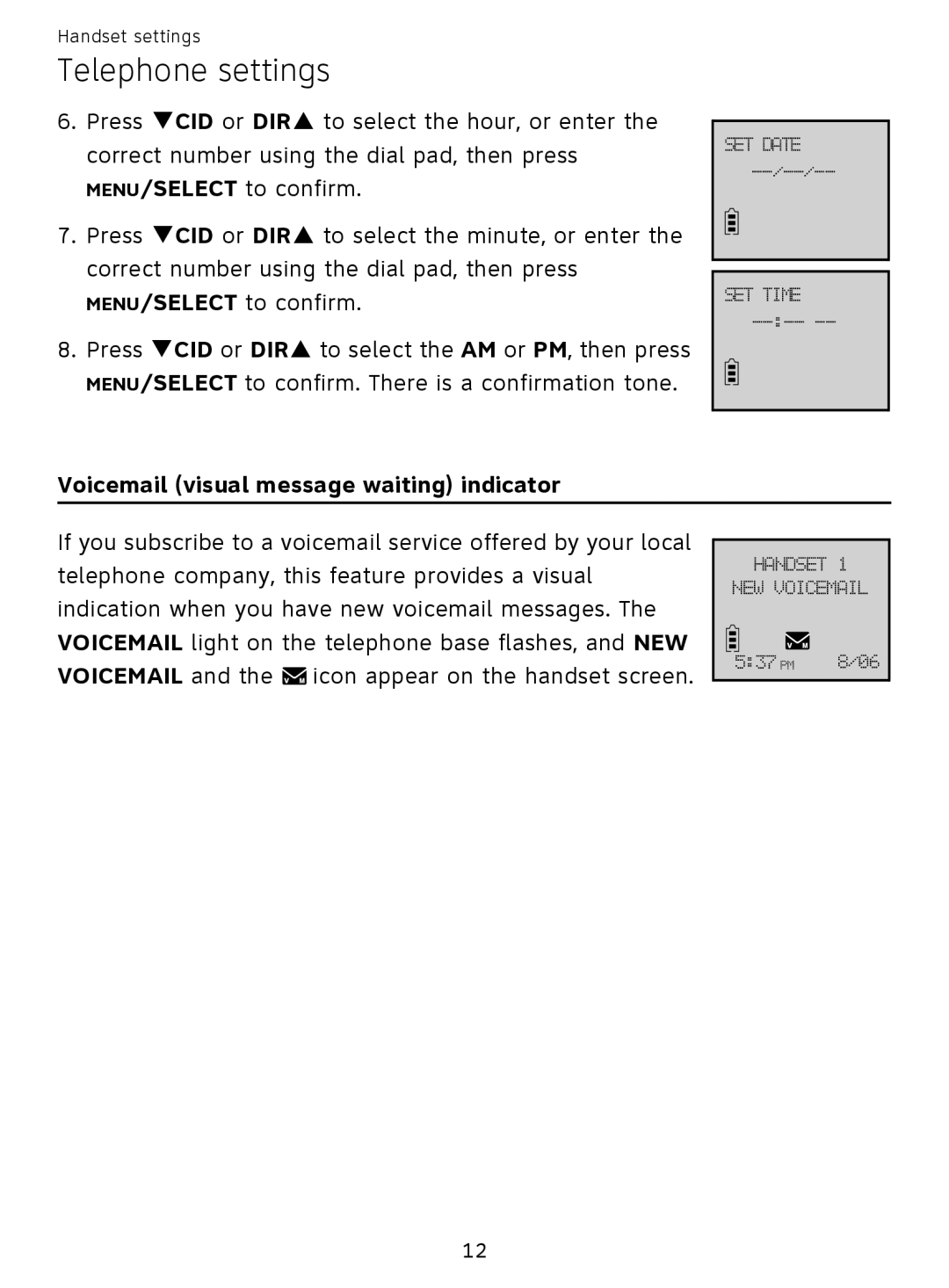 AT&T EL51209, EL51359 user manual Voicemail visual message waiting indicator 