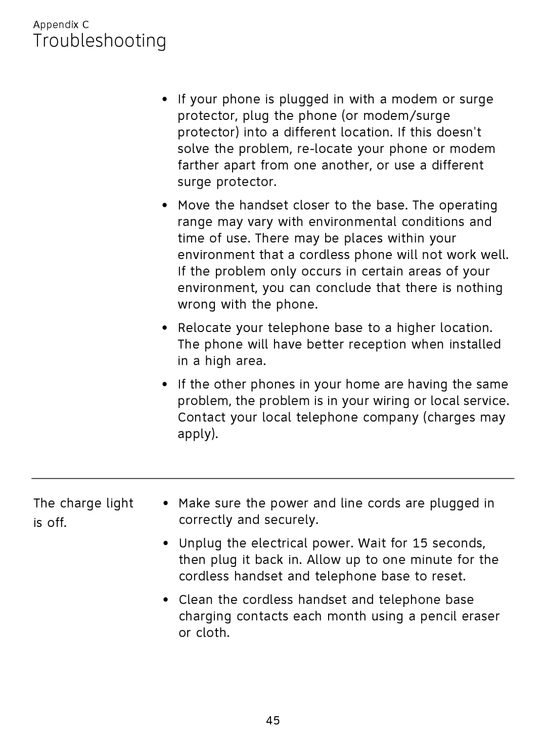 AT&T EL51359, EL51209 user manual Troubleshooting 