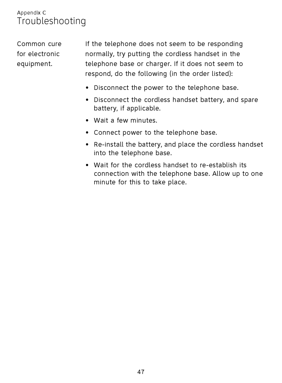 AT&T EL51359, EL51209 user manual Troubleshooting 