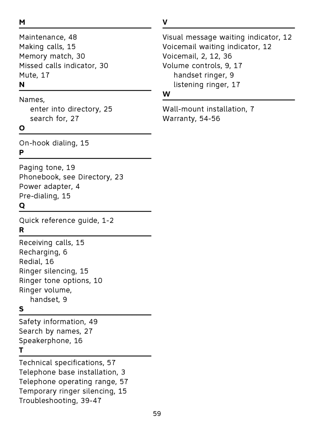 AT&T EL51359, EL51209 user manual 