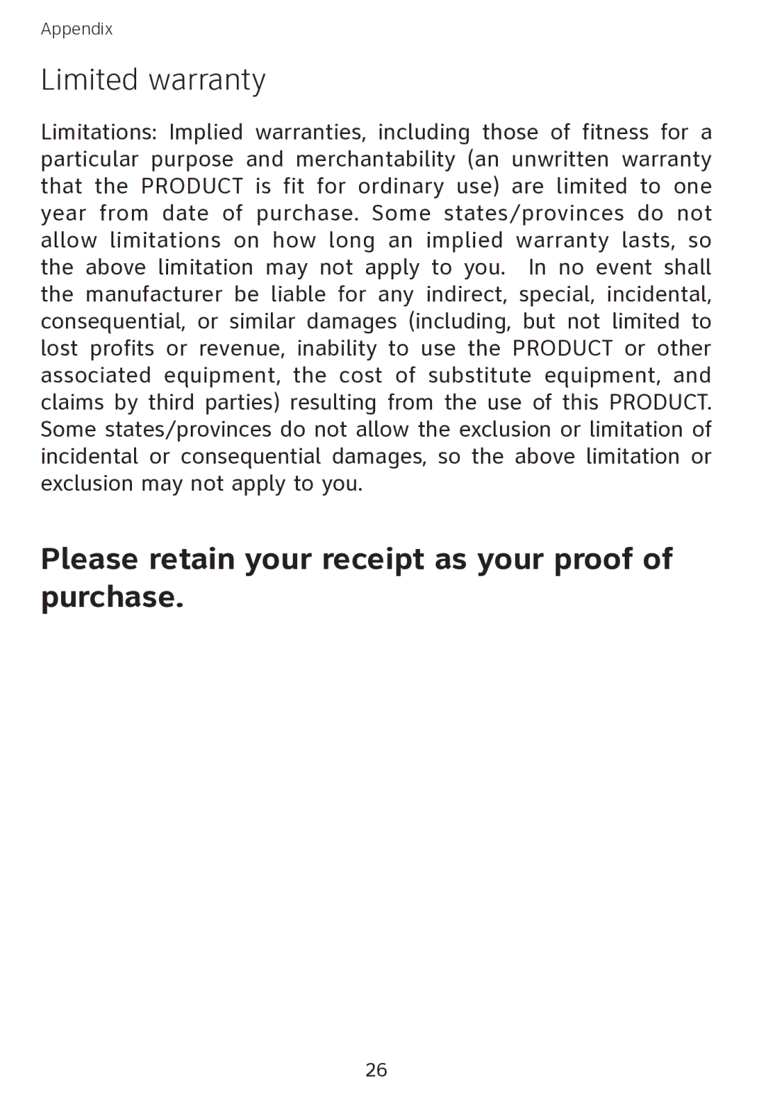 AT&T EP562 user manual Please retain your receipt as your proof of purchase 