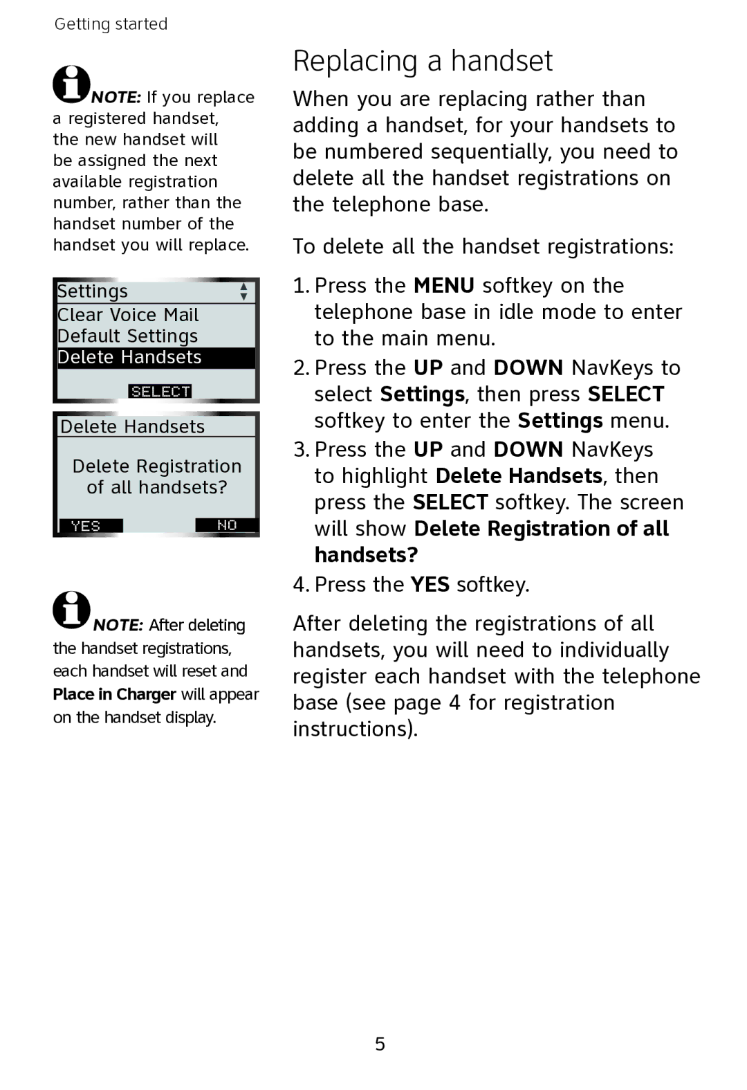 AT&T EP562 user manual Replacing a handset 