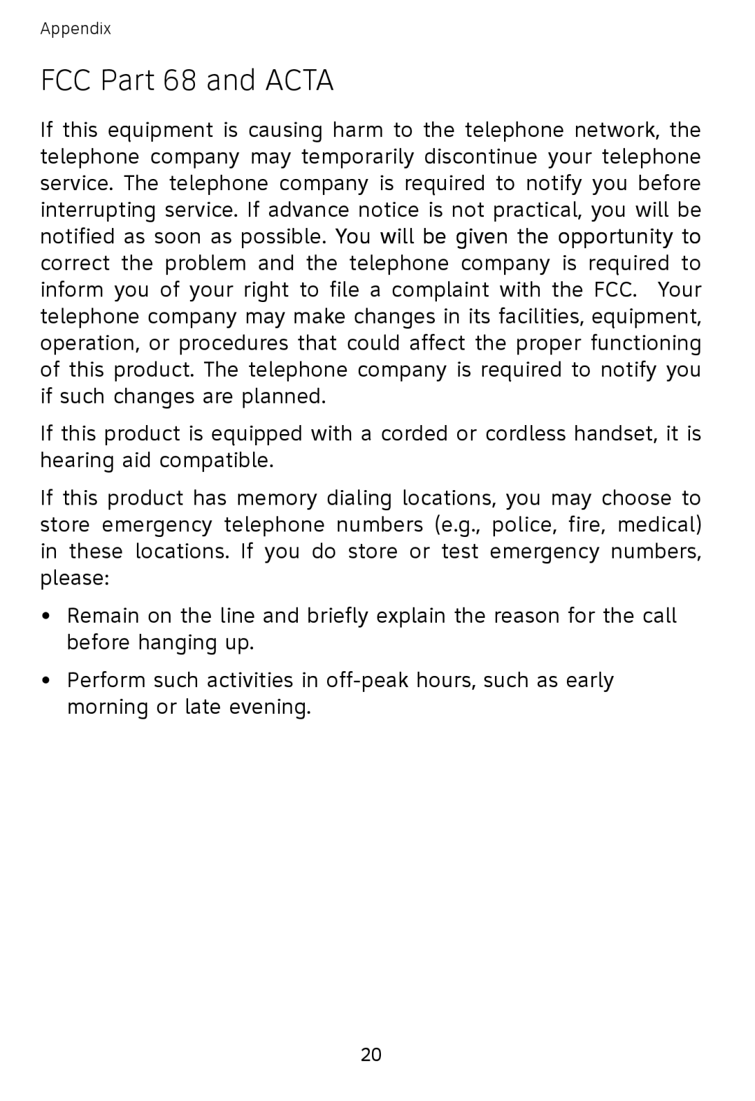 AT&T EP5632-2, EP562 user manual FCC Part 68 and Acta 