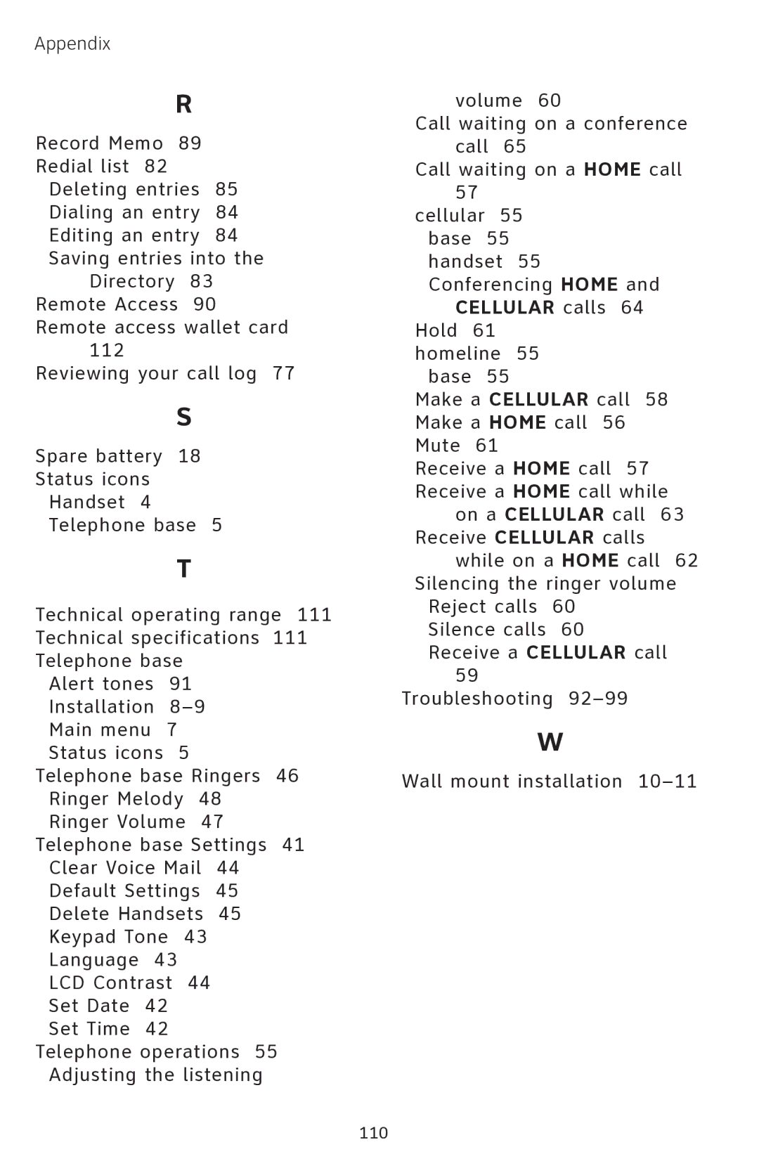 AT&T EP5632 user manual Cellular calls 64 Hold 