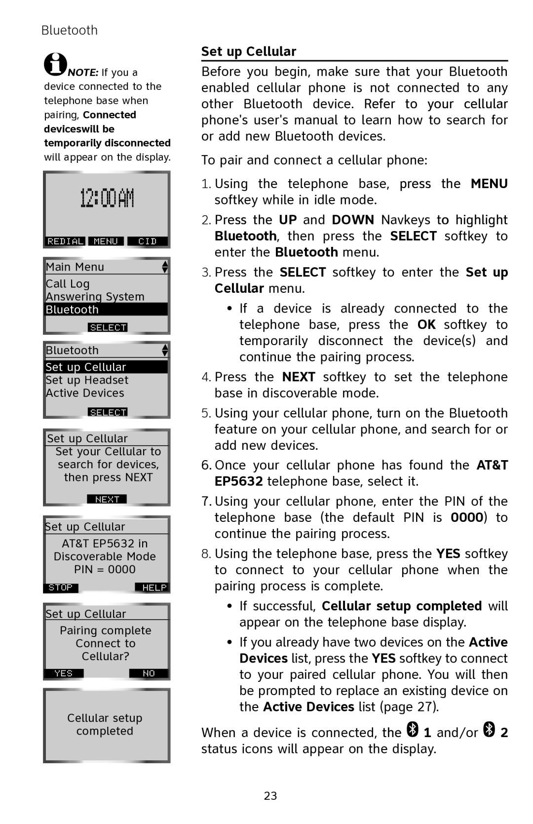 AT&T EP5632 user manual Set up Cellular 