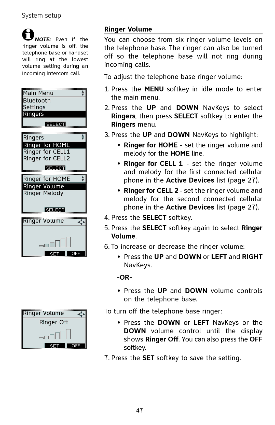 AT&T EP5632 user manual Ringer Volume 