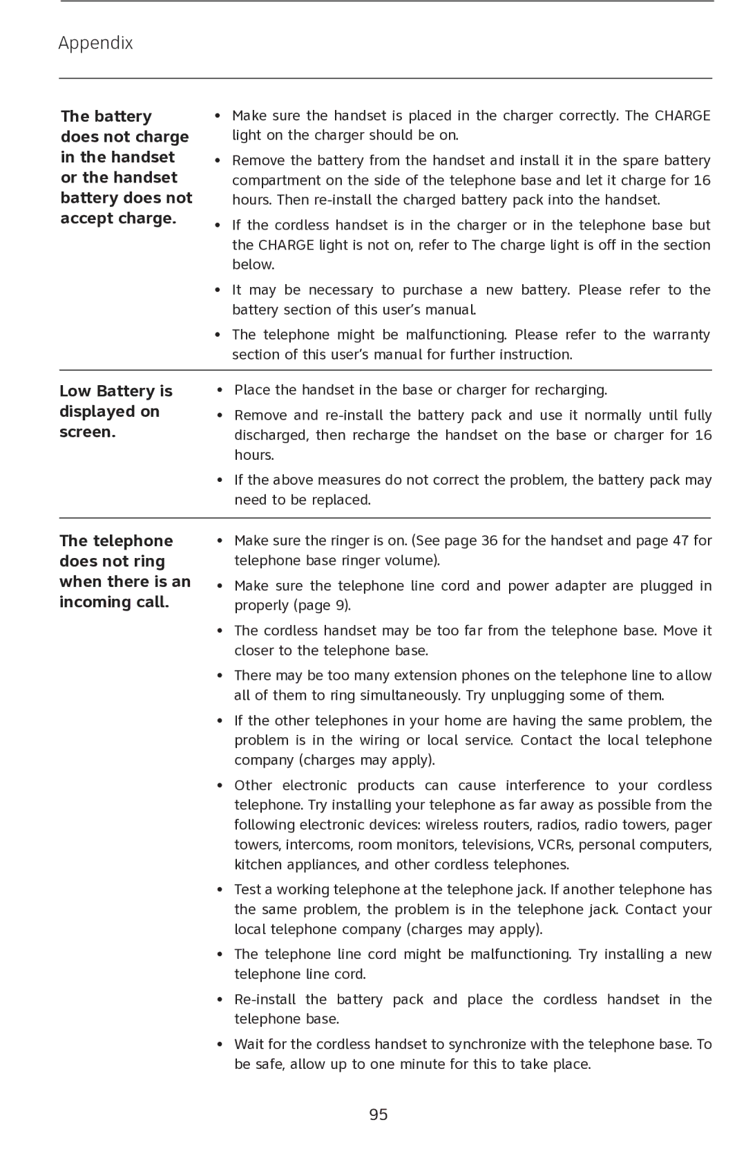 AT&T EP5632 user manual Battery 