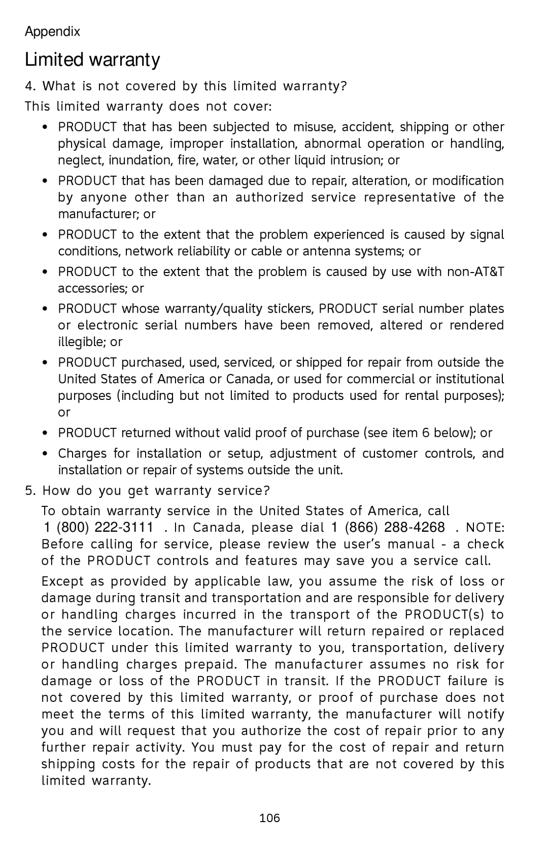 AT&T EP5632/EP5632-2 user manual 106 