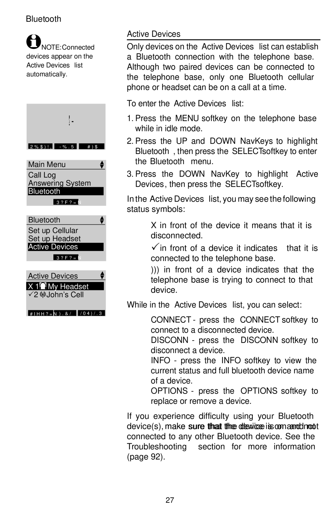 AT&T EP5632/EP5632-2 user manual Active Devices 