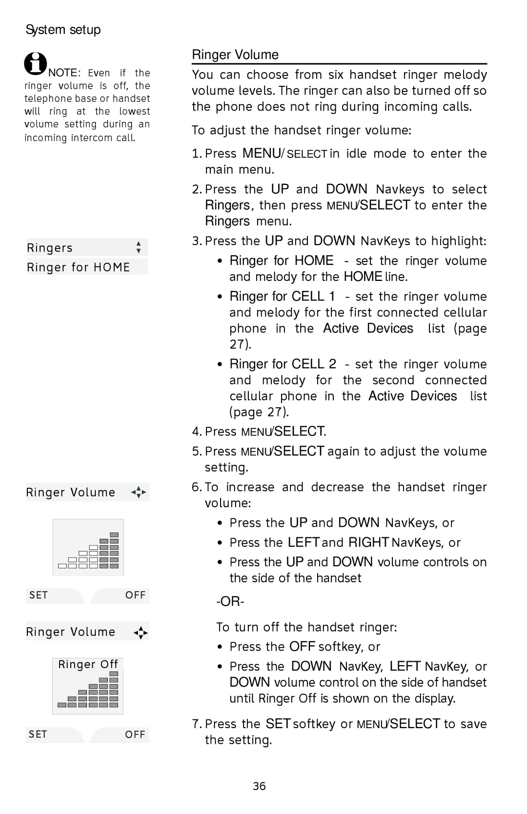 AT&T EP5632/EP5632-2 user manual Ringer Volume 