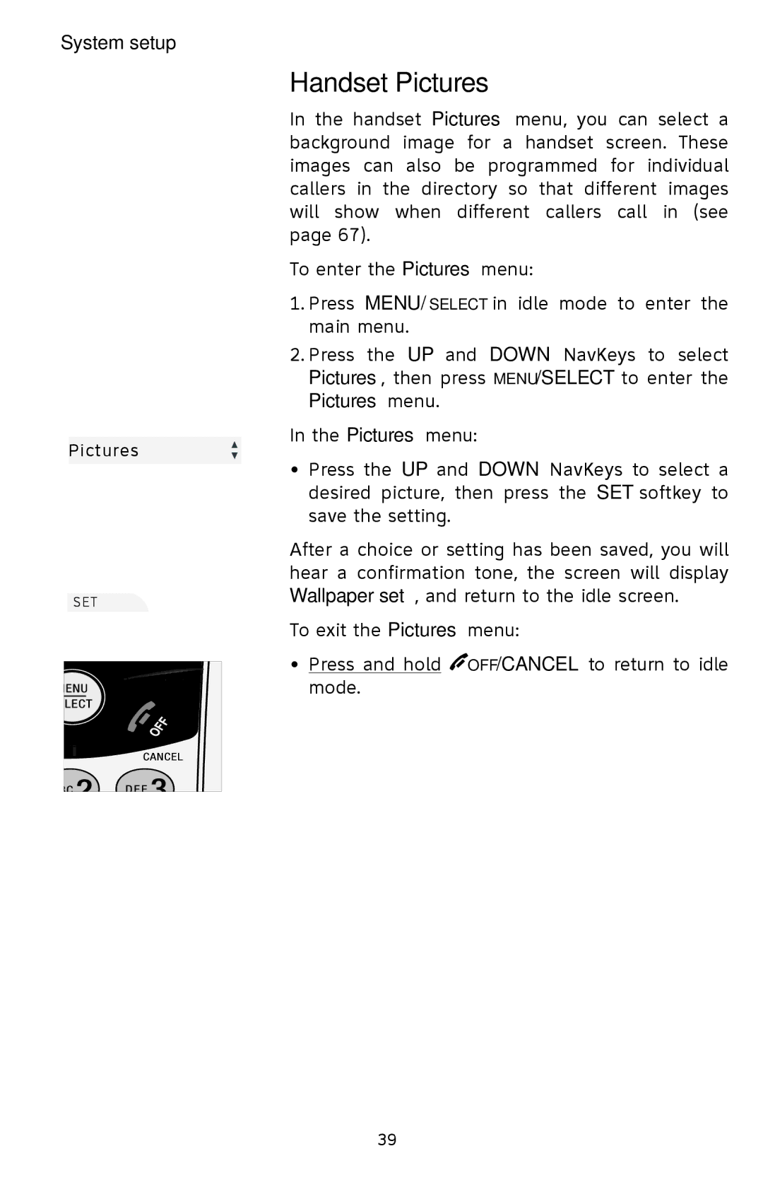 AT&T EP5632/EP5632-2 user manual Handset Pictures 