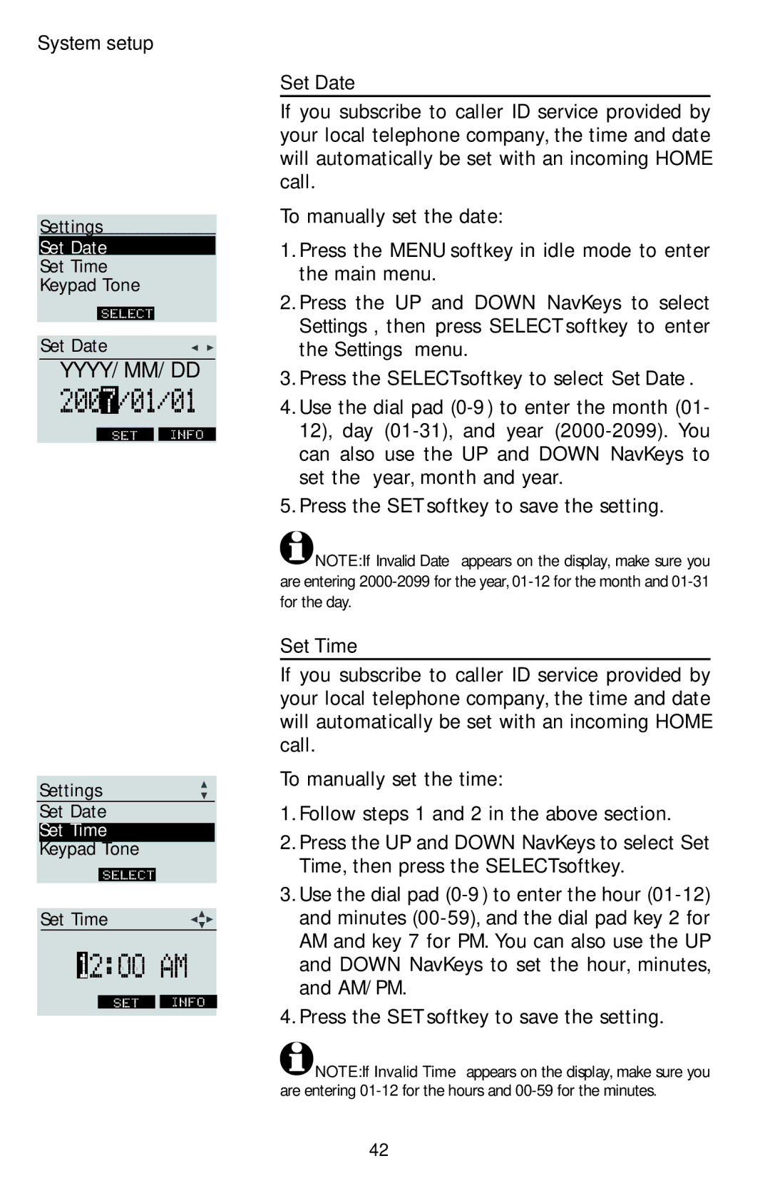 AT&T EP5632/EP5632-2 user manual 2007/01/01, 1200 AM, Set Date 