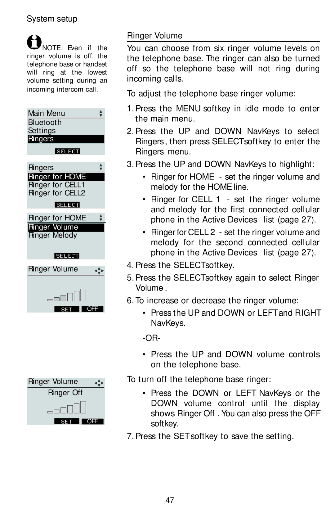 AT&T EP5632/EP5632-2 user manual Ringer Volume 