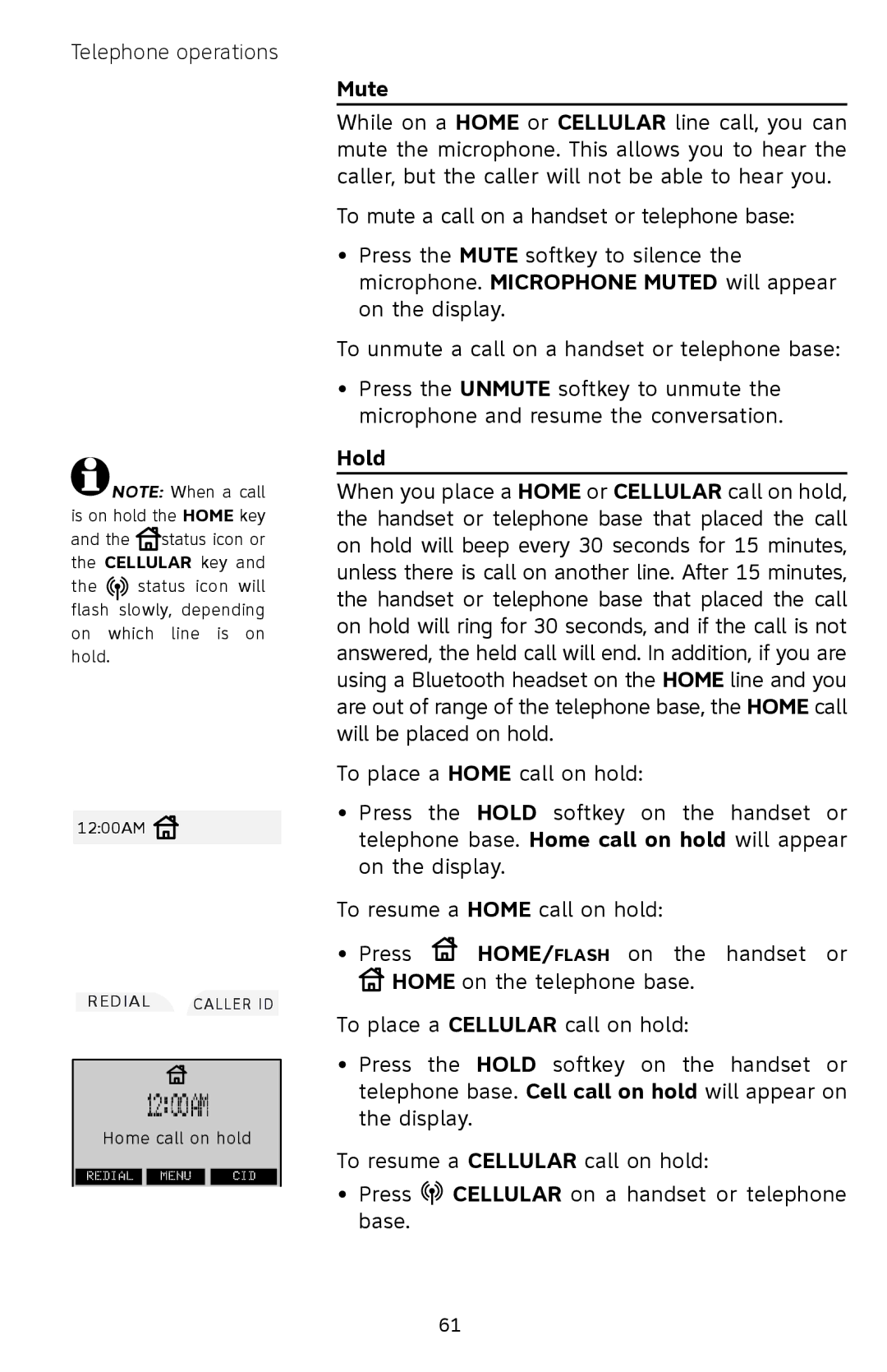 AT&T EP5632/EP5632-2 user manual Mute, Hold 