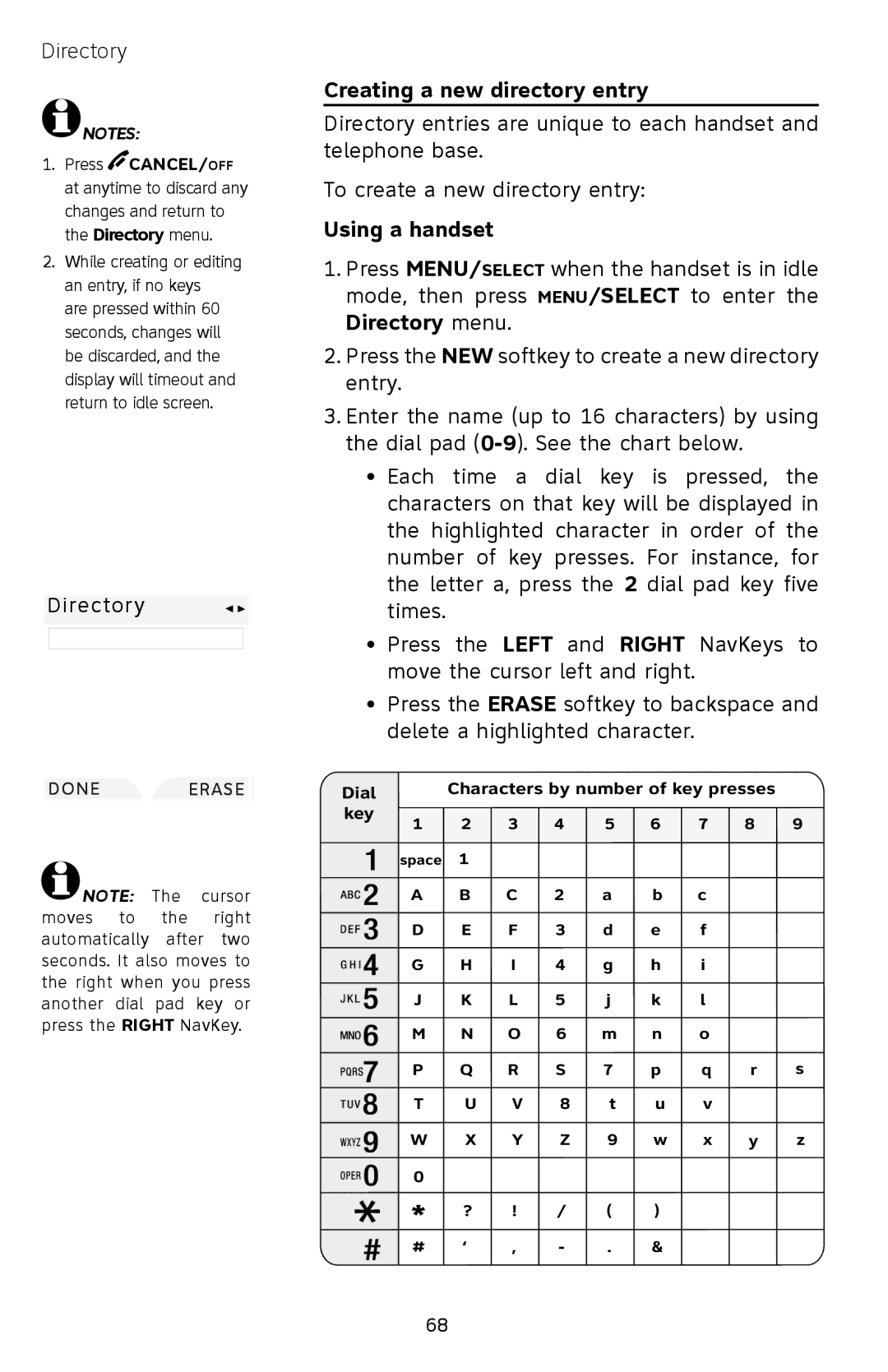 AT&T EP5632/EP5632-2 user manual Creating a new directory entry 