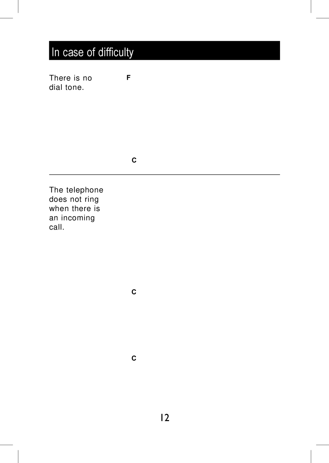 AT&T EP590-3 user manual There is no dial tone, Telephone does not ring when there is an incoming call 