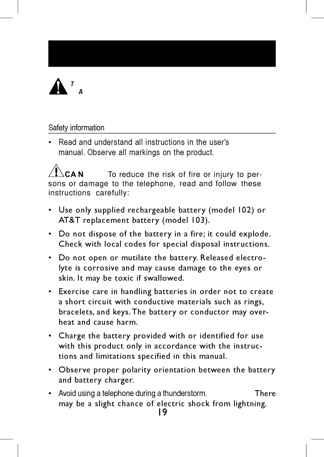 AT&T EP590-3 user manual Important safety information 