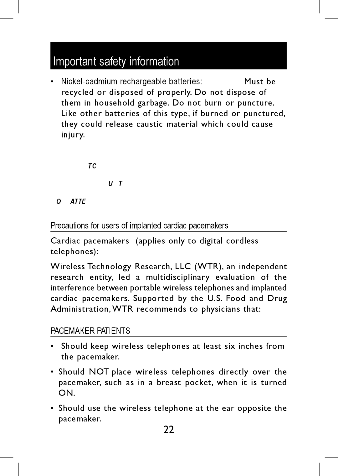 AT&T EP590-3 user manual Pacemaker Patients 